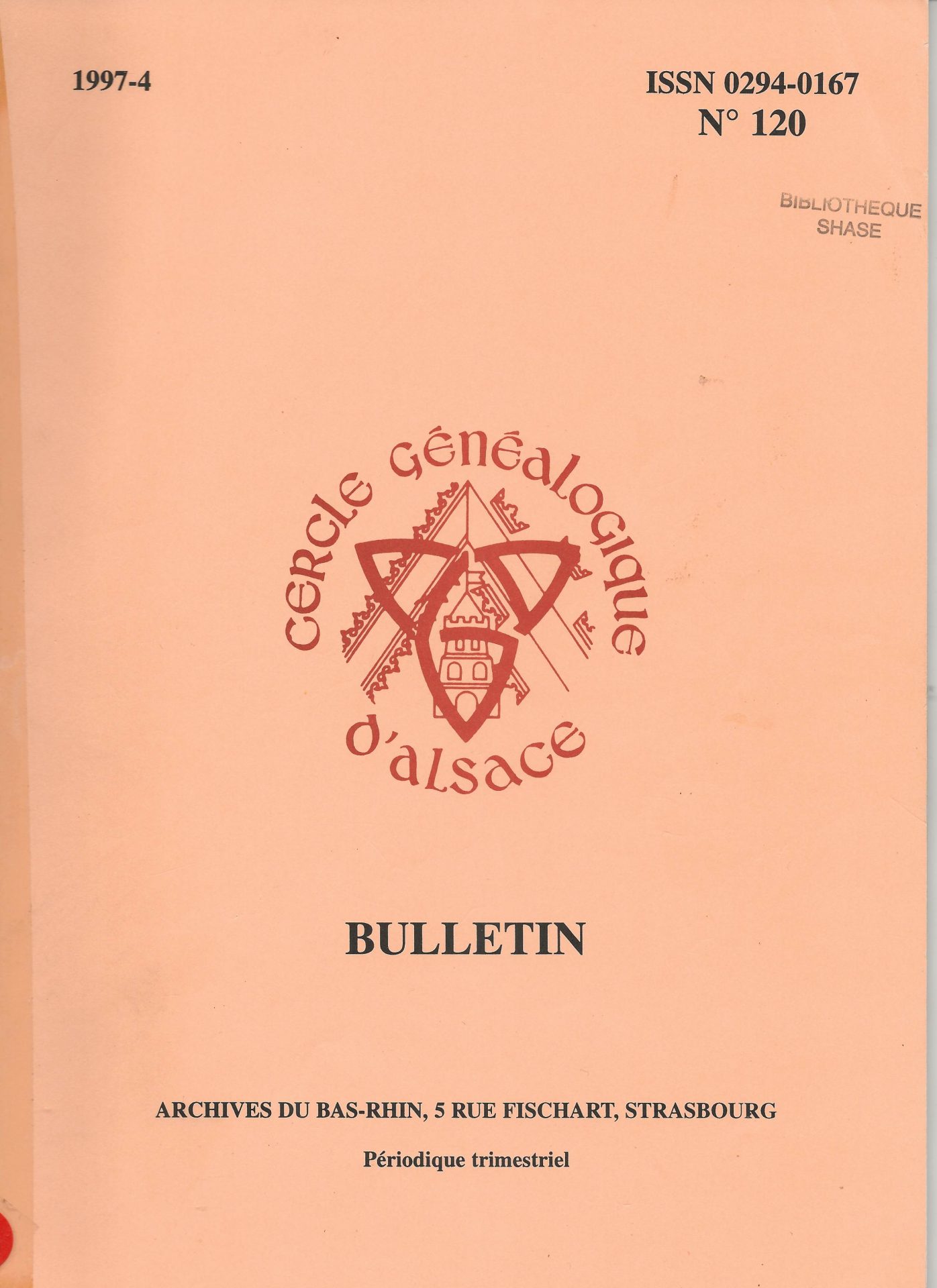 Bulletin du Cercle Généalogique d'Alsace