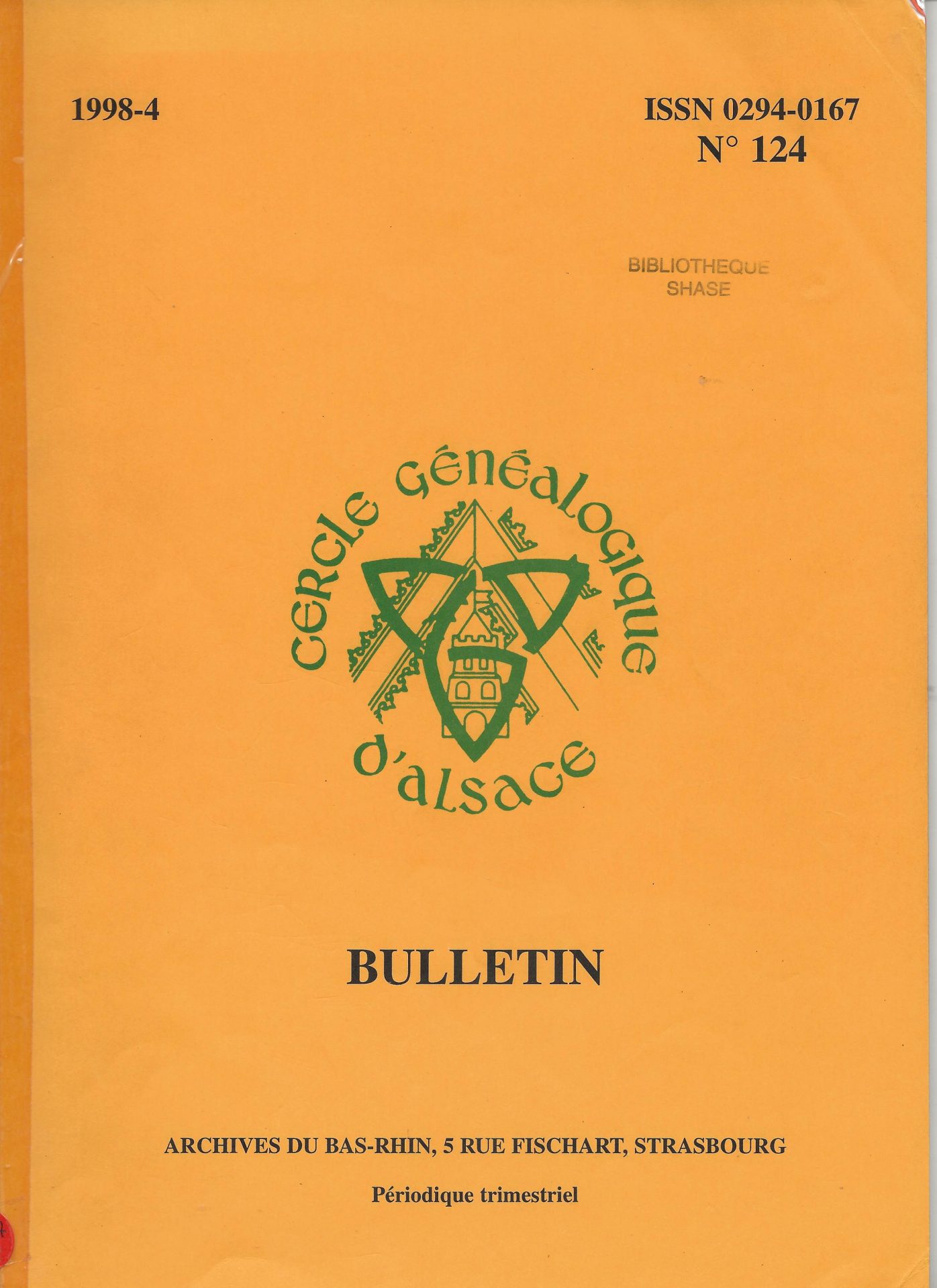 Bulletin du Cercle Généalogique d'Alsace