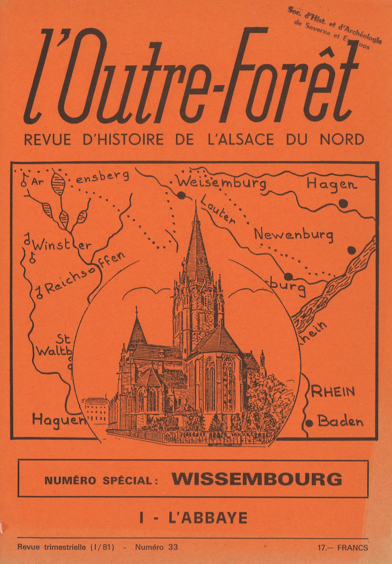 l'Outre-Forêt - Revue d'Histoire de l'Alsace du Nord - spécial Wissembourg (I) - l'abbaye
