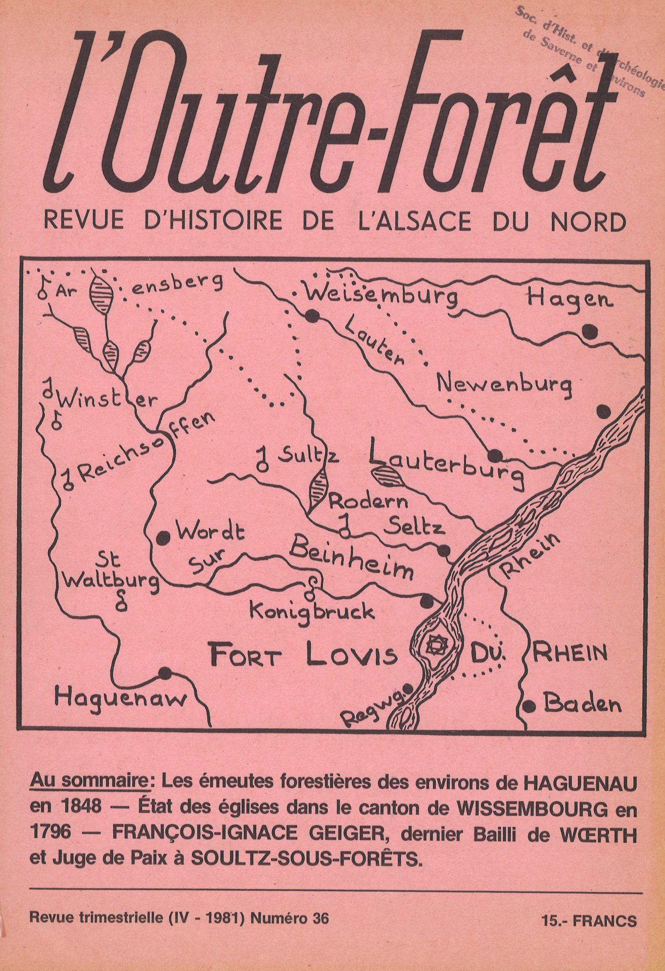 l'Outre-Forêt - Revue d'Histoire de l'Alsace du Nord