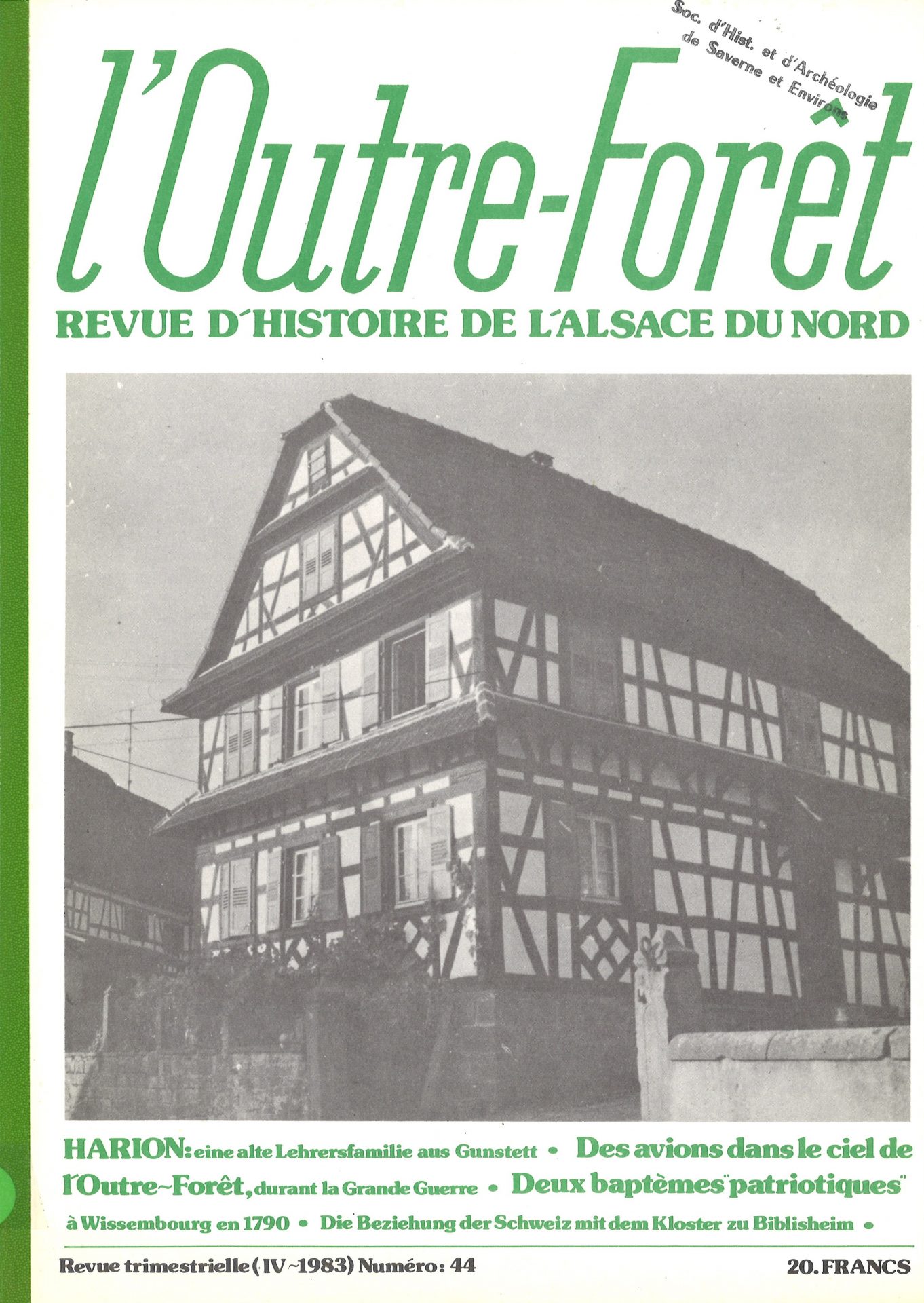 l'Outre-Forêt - Revue d'Histoire de l'Alsace du Nord