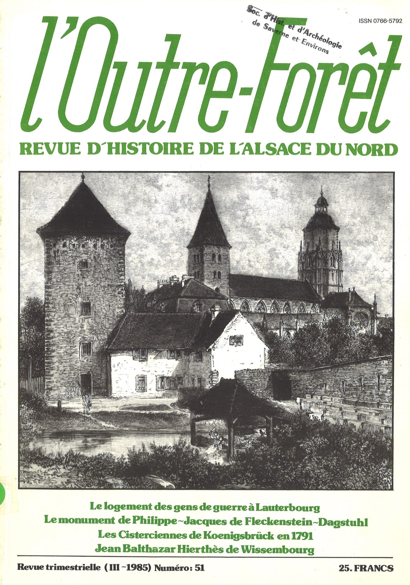l'Outre-Forêt - Revue d'Histoire de l'Alsace du Nord