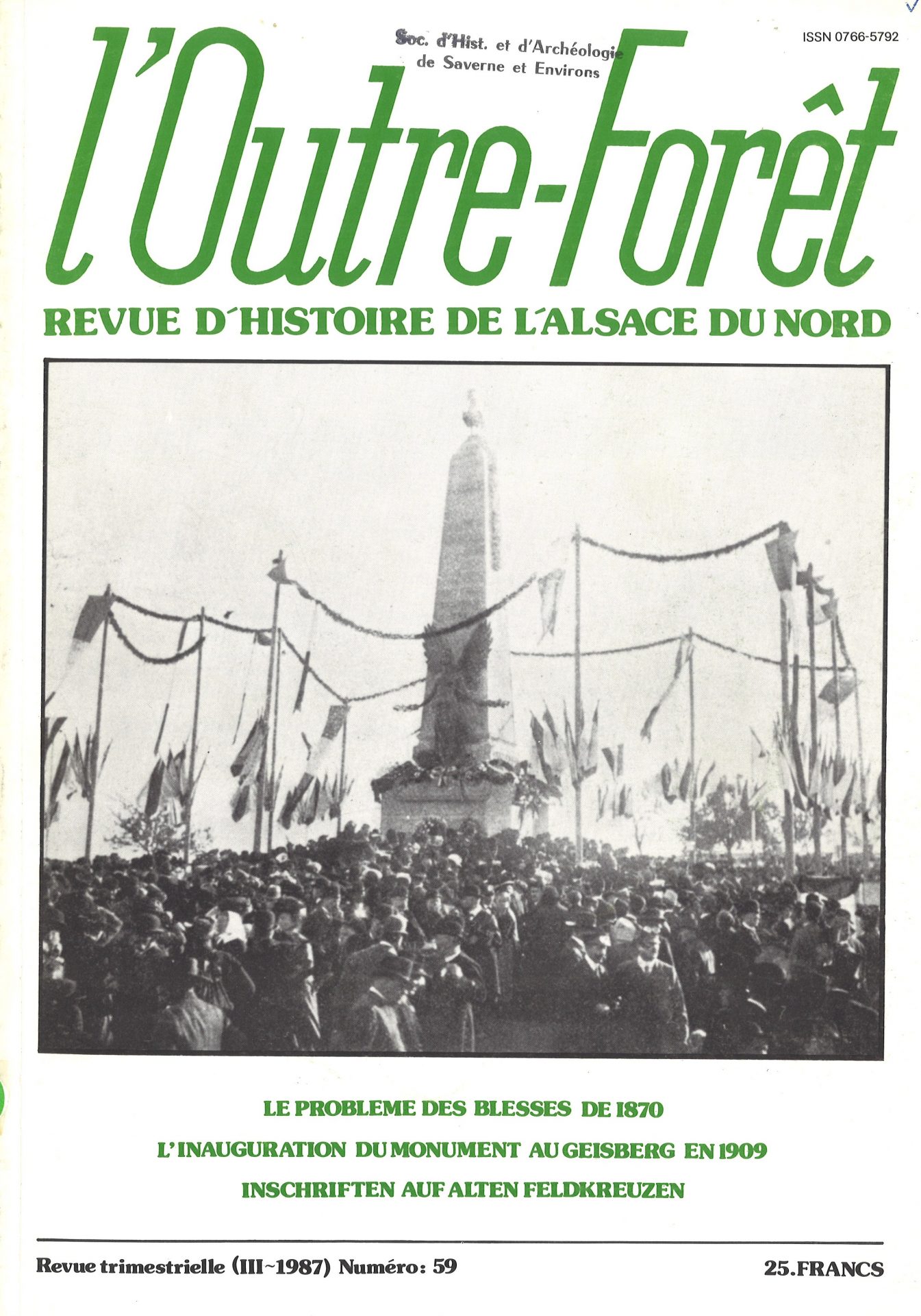 l'Outre-Forêt - Revue d'Histoire de l'Alsace du Nord