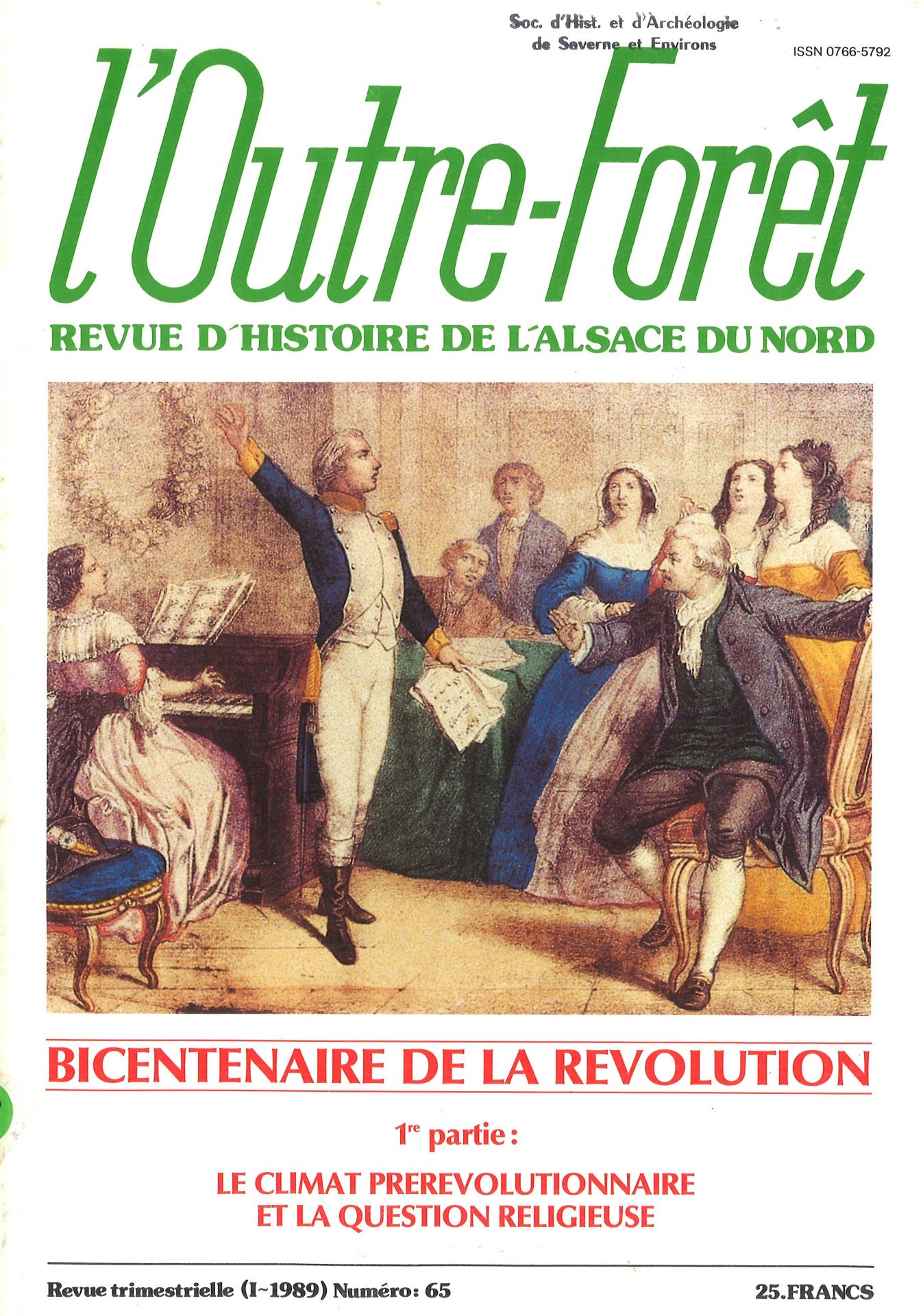 l'Outre-Forêt- Revue d'Histoire de l'Alsace du Nord - spécial bicentenaire de la Révolution (1ère partie)