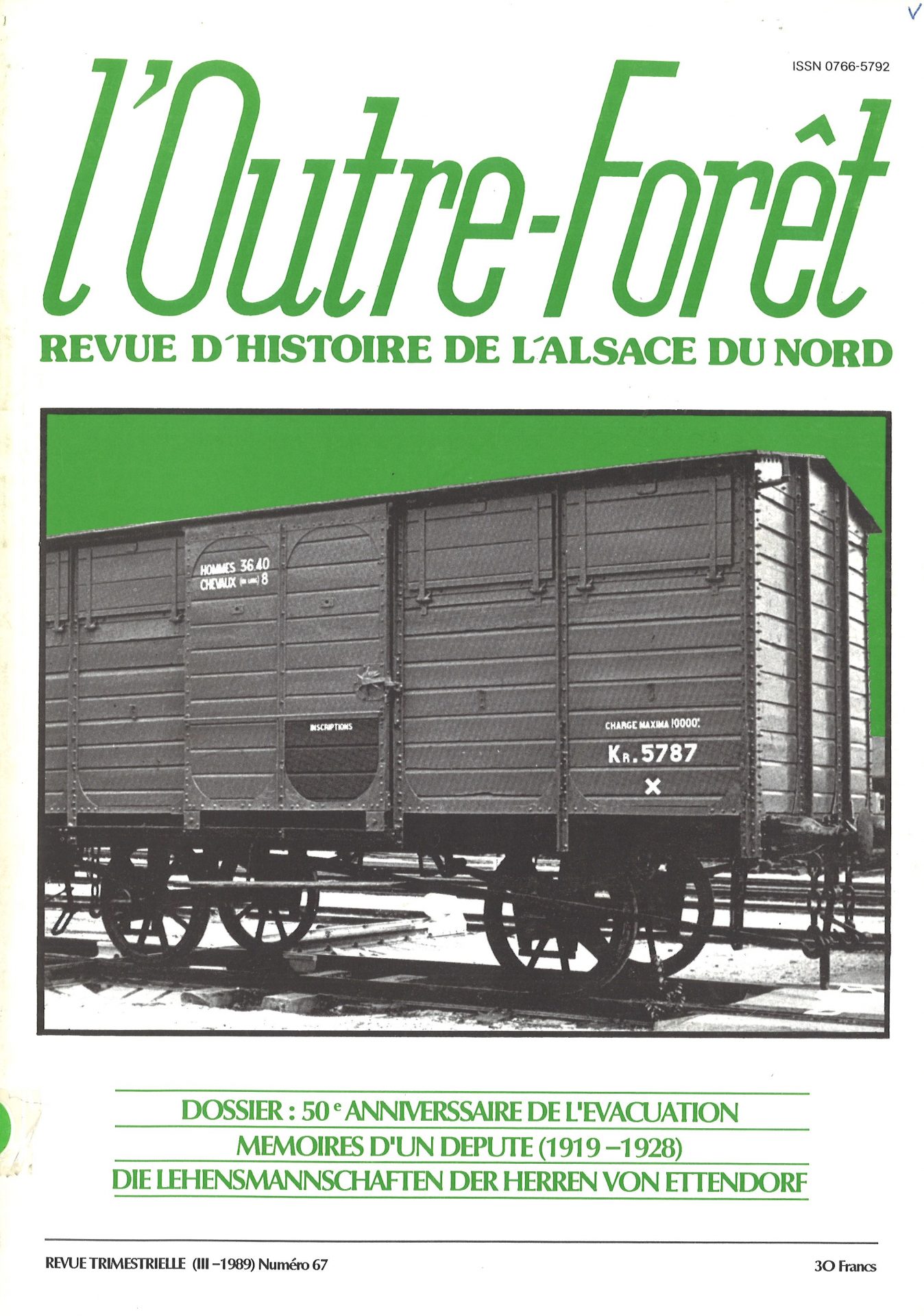 l'Outre-Forêt - Revue d'Histoire de l'Alsace du Nord
