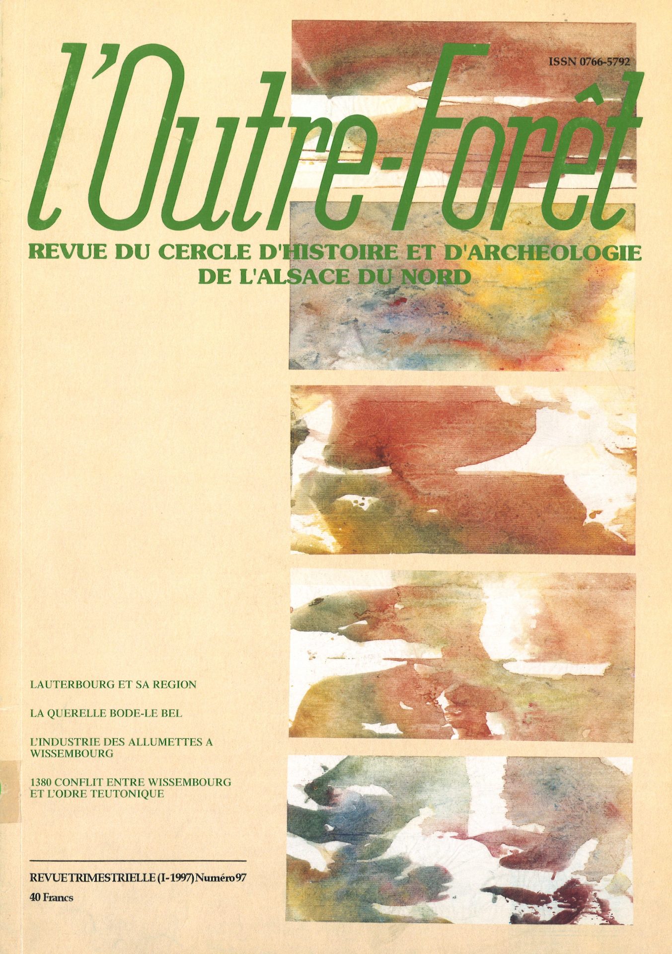 l'Outre-Forêt - Revue du Cercle d'Histoire et d'Archéologie de l'Alsace du Nord