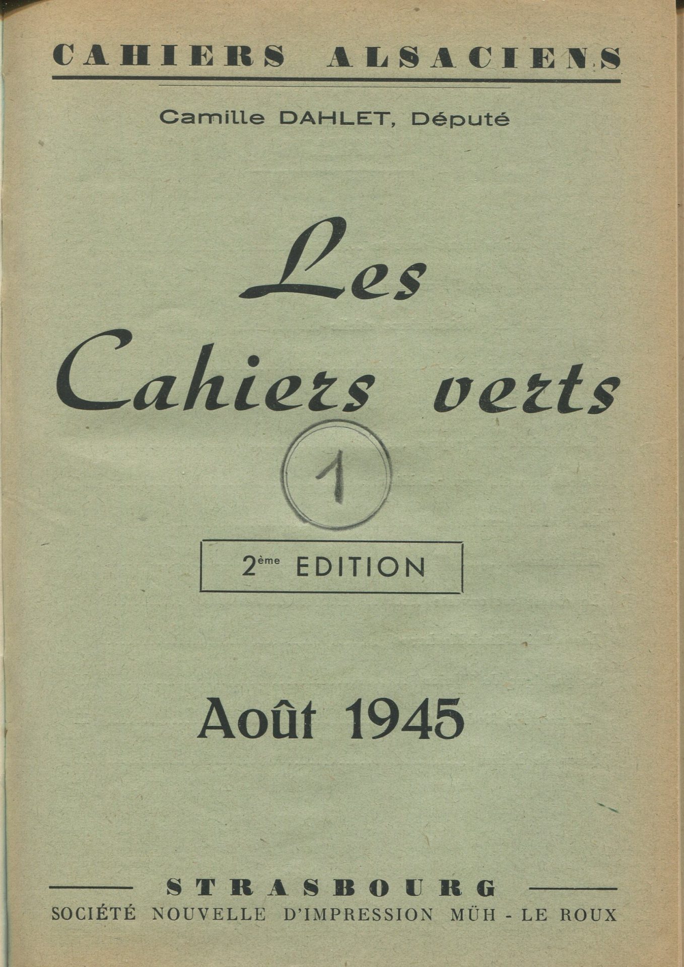 Les Cahiers verts / Die grünen Hefte