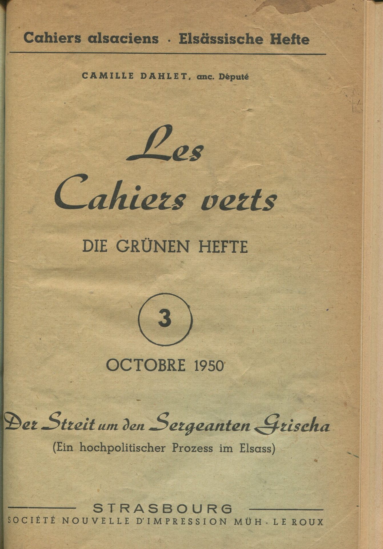 Les Cahiers verts / Die grünen Hefte