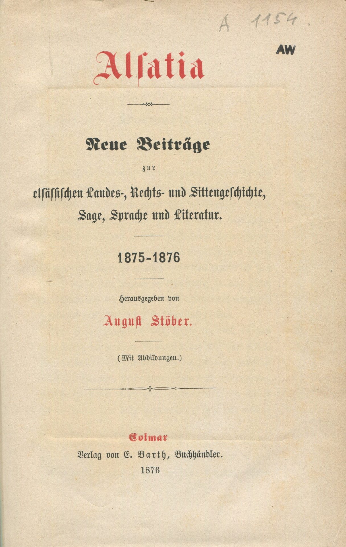 Alsatia - Annuaires/Almanach 1850 à 1876