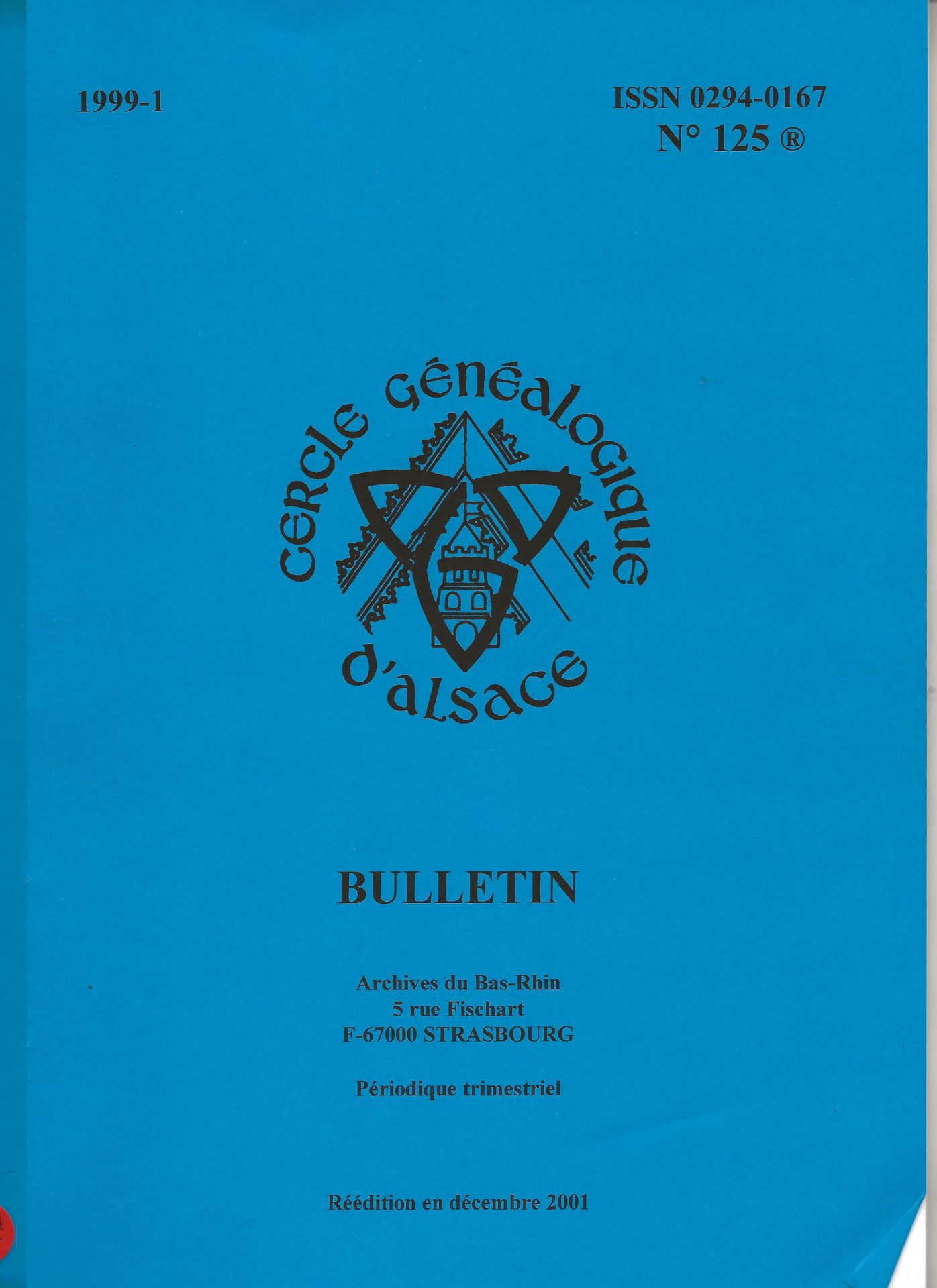 Bulletin du Cercle Généalogique d'Alsace