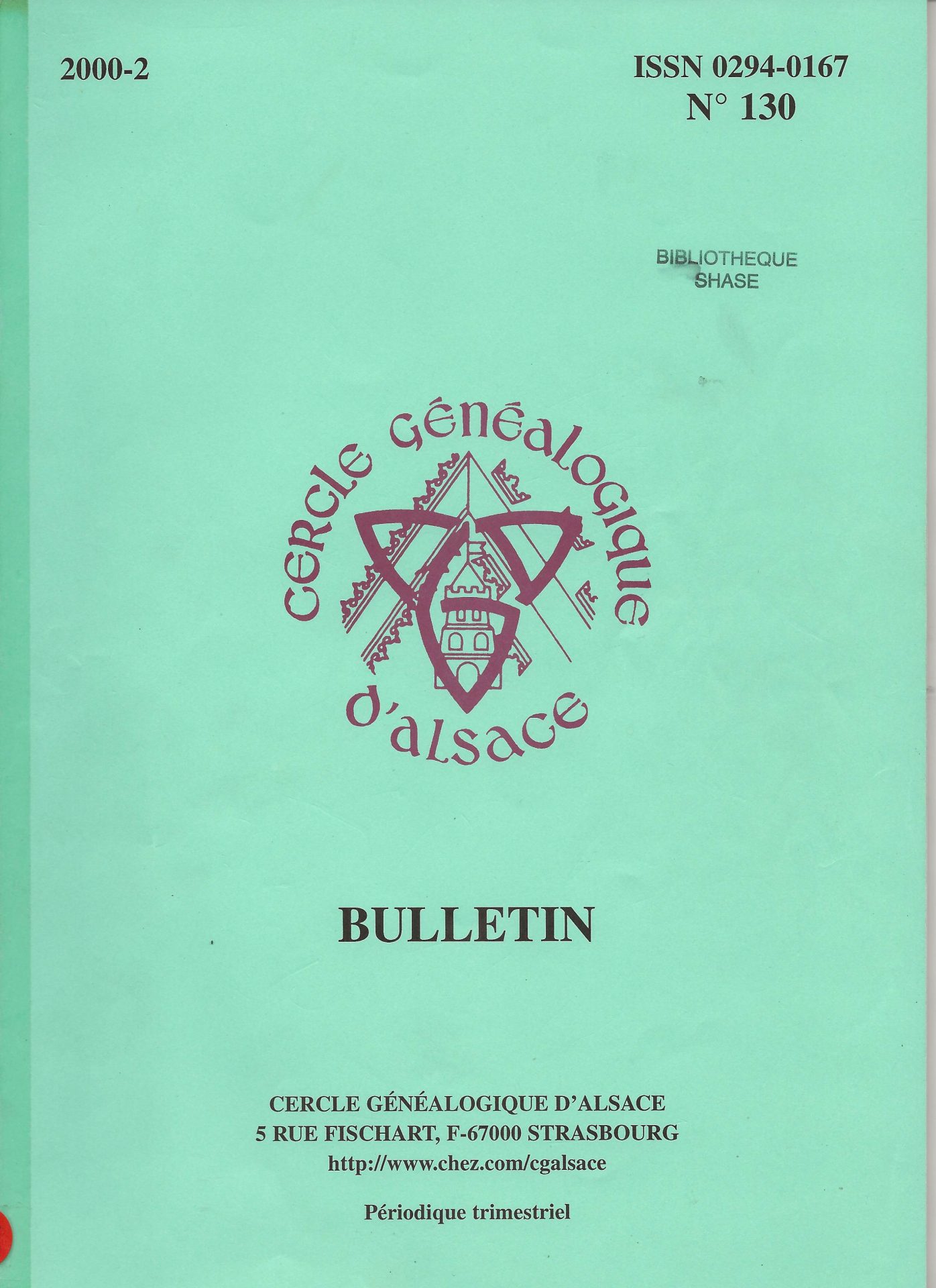 Bulletin du Cercle Généalogique d'Alsace