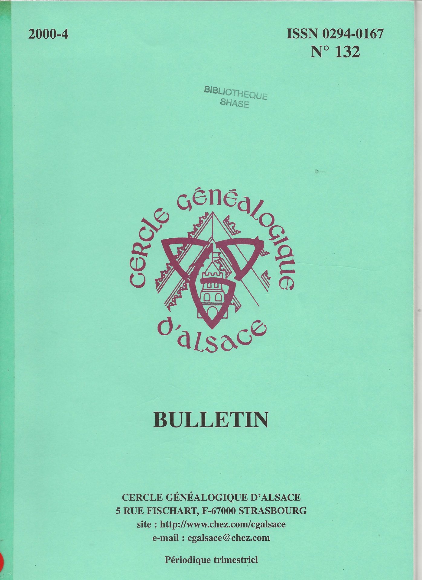 Bulletin du Cercle Généalogique d'Alsace