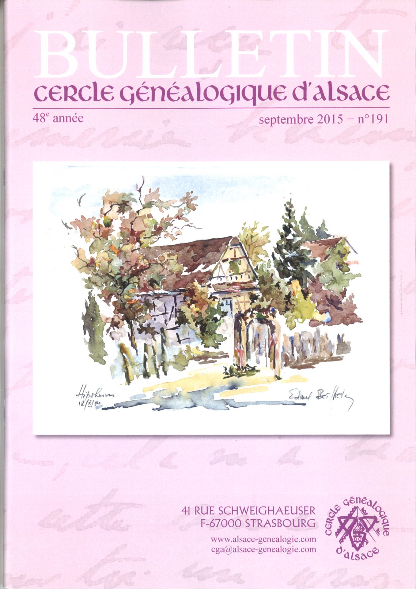 Bulletin du Cercle Généalogique d'Alsace