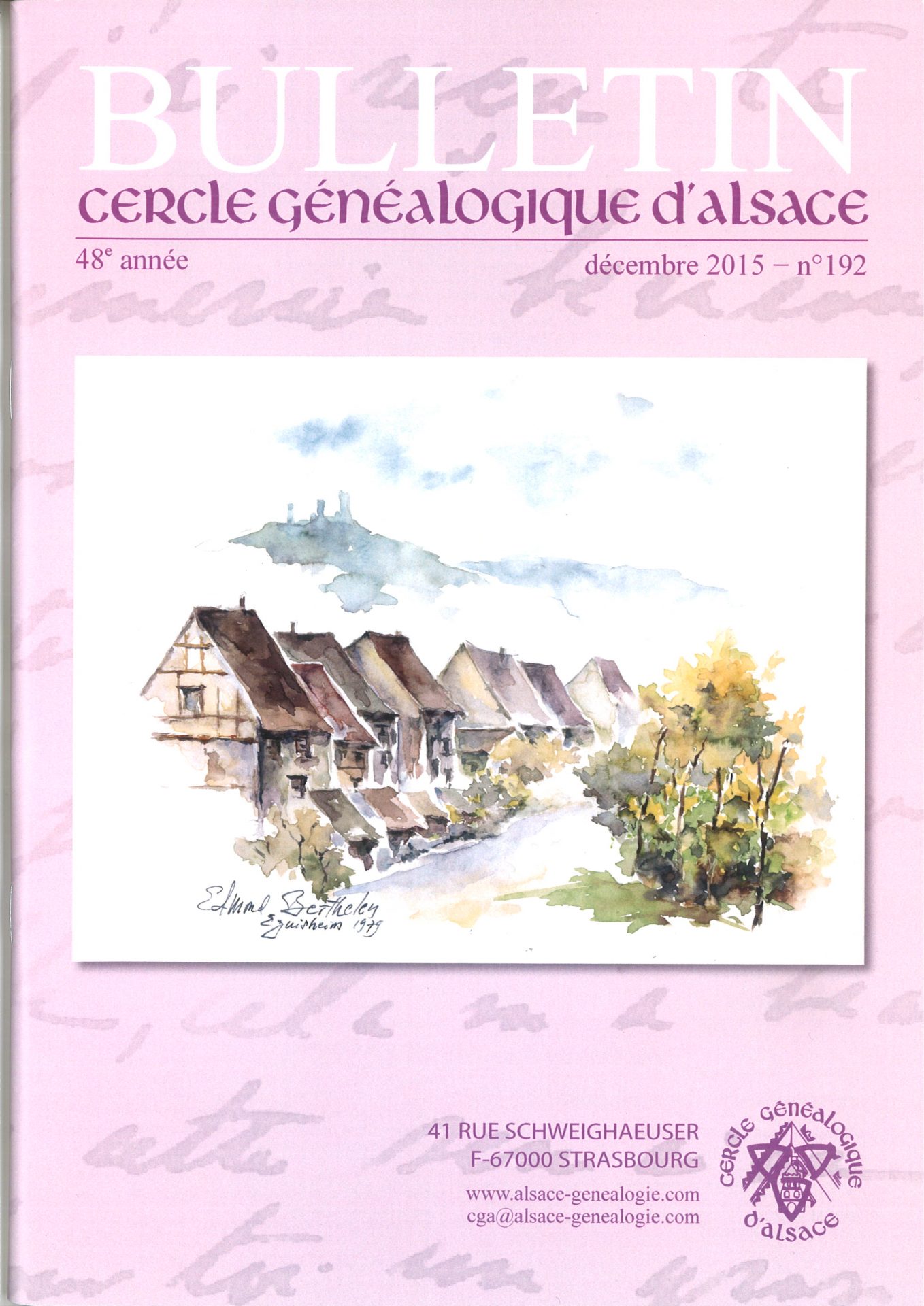 Bulletin du Cercle Généalogique d'Alsace