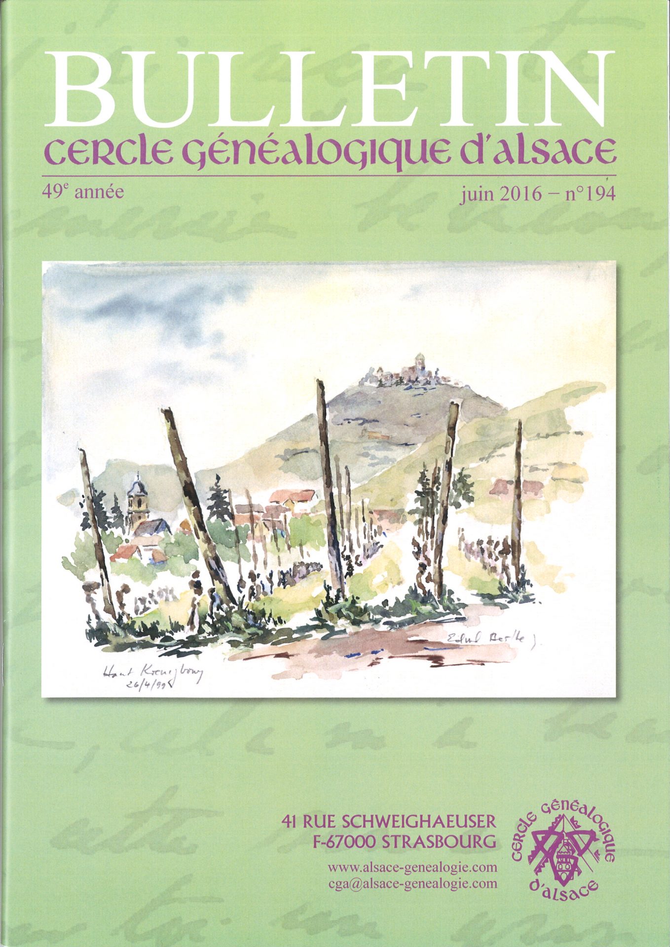 Bulletin du Cercle Généalogique d'Alsace