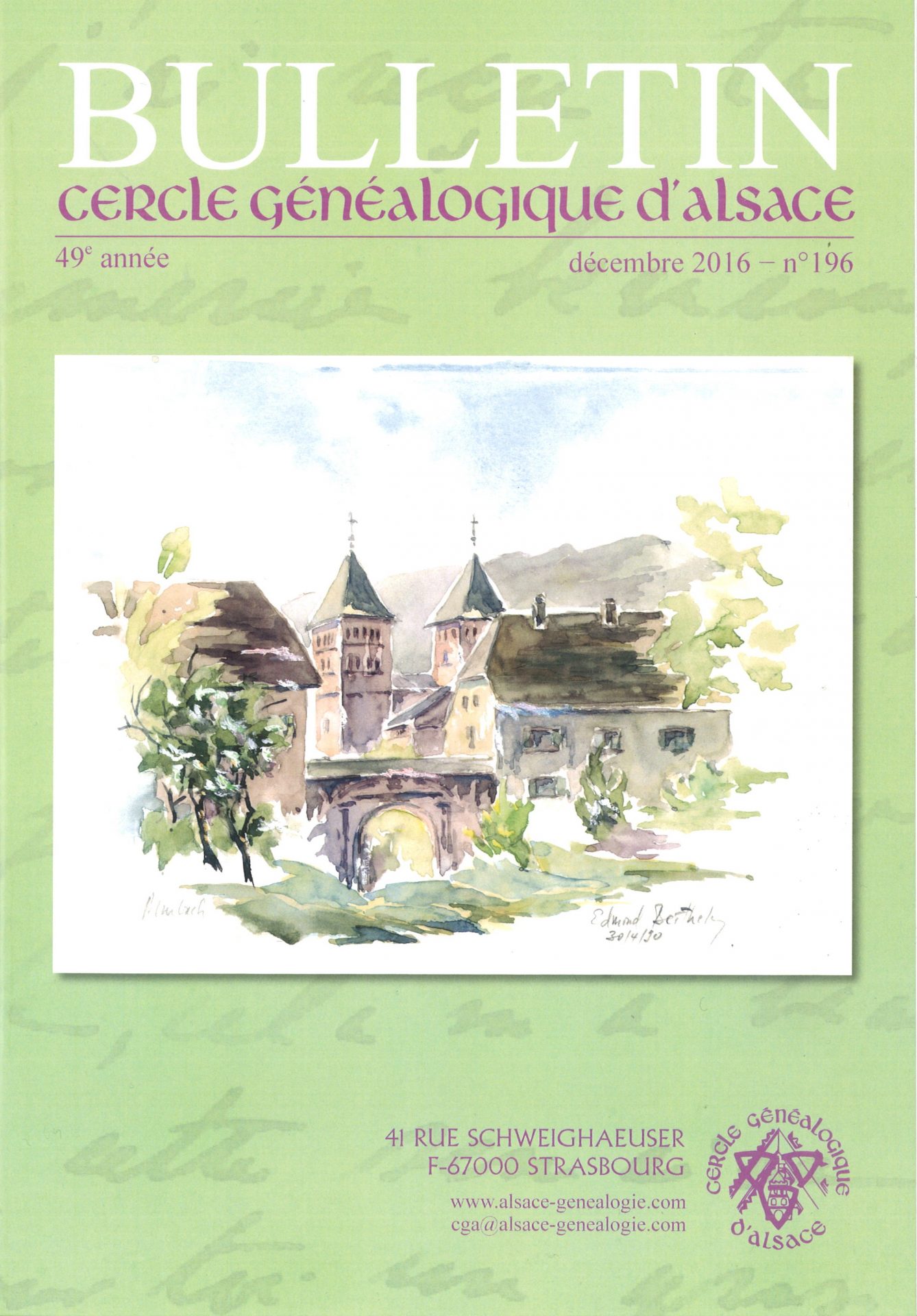 Bulletin du Cercle Généalogique d'Alsace