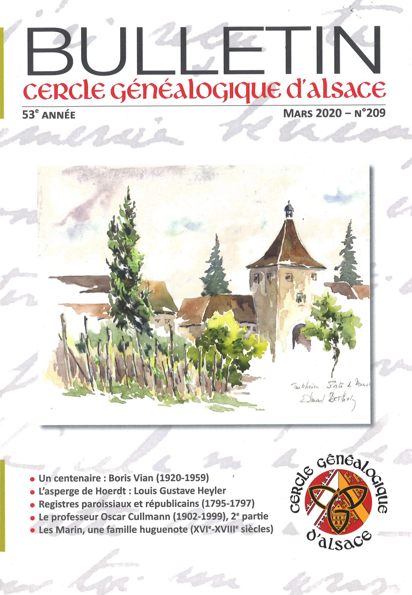 Bulletin du Cercle Généalogique d'Alsace