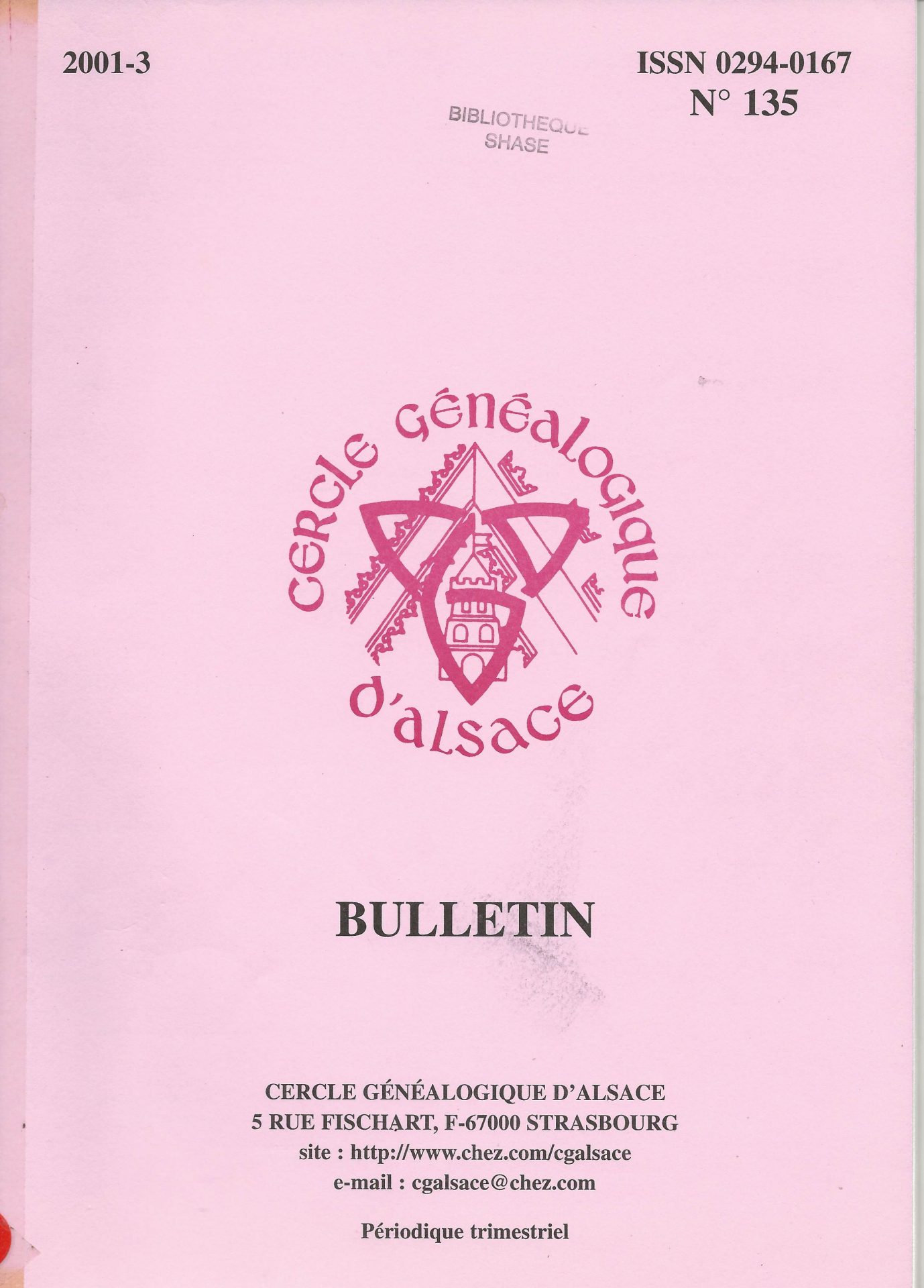 Bulletin du Cercle Généalogique d'Alsace