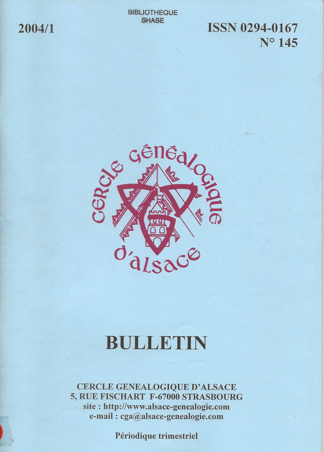 Bulletin du Cercle Généalogique d'Alsace