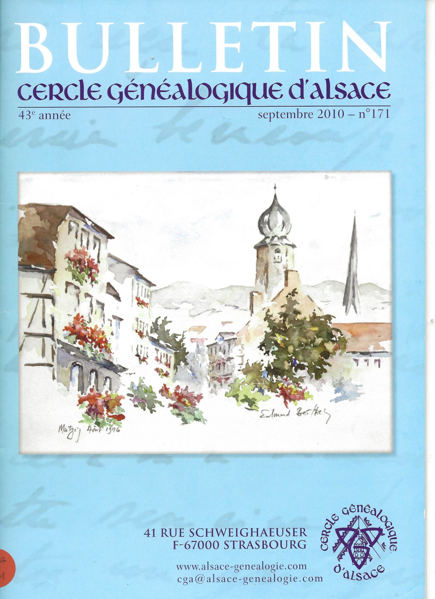 Bulletin du Cercle Généalogique d'Alsace
