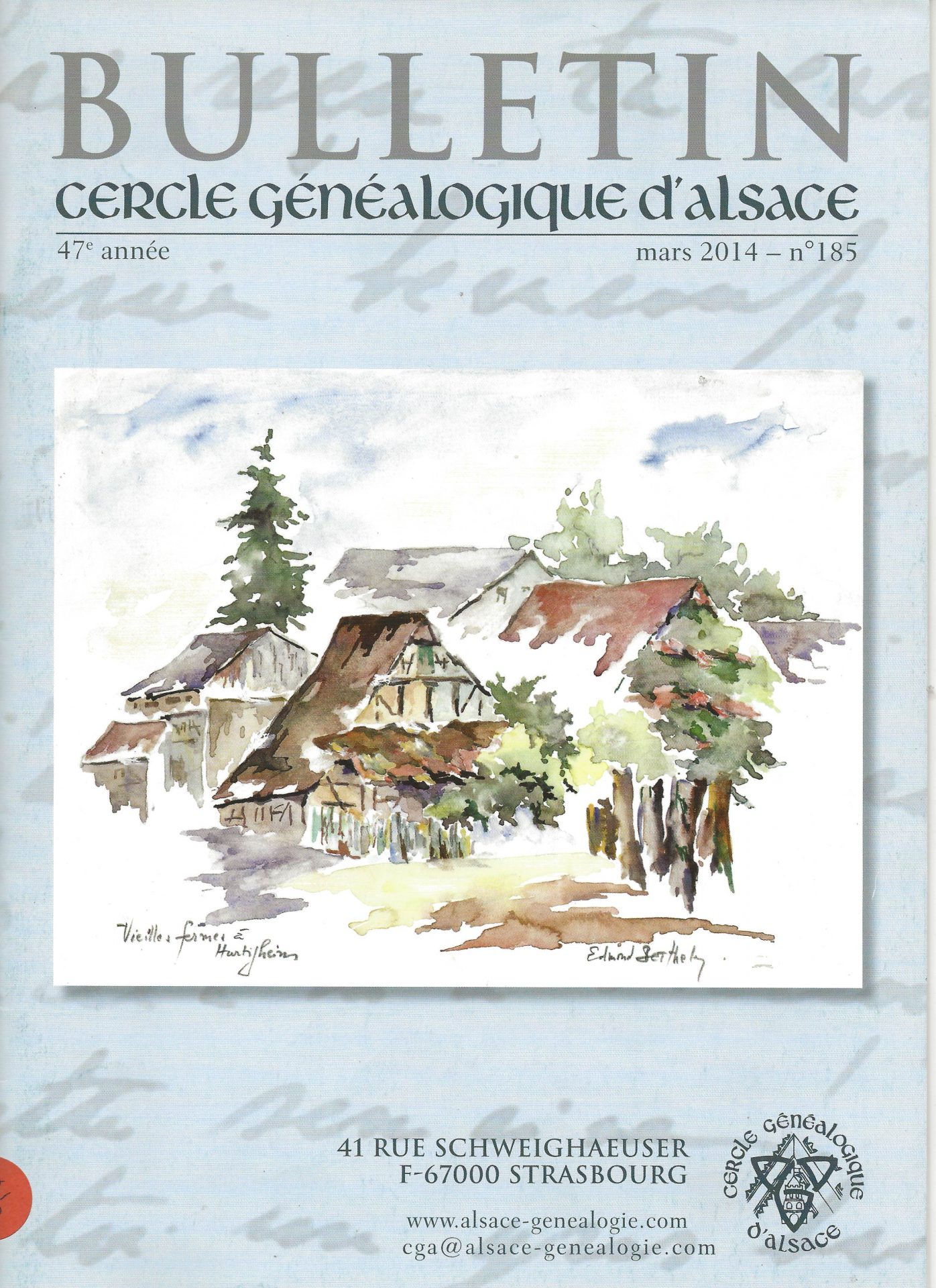 Bulletin du Cercle Généalogique d'Alsace