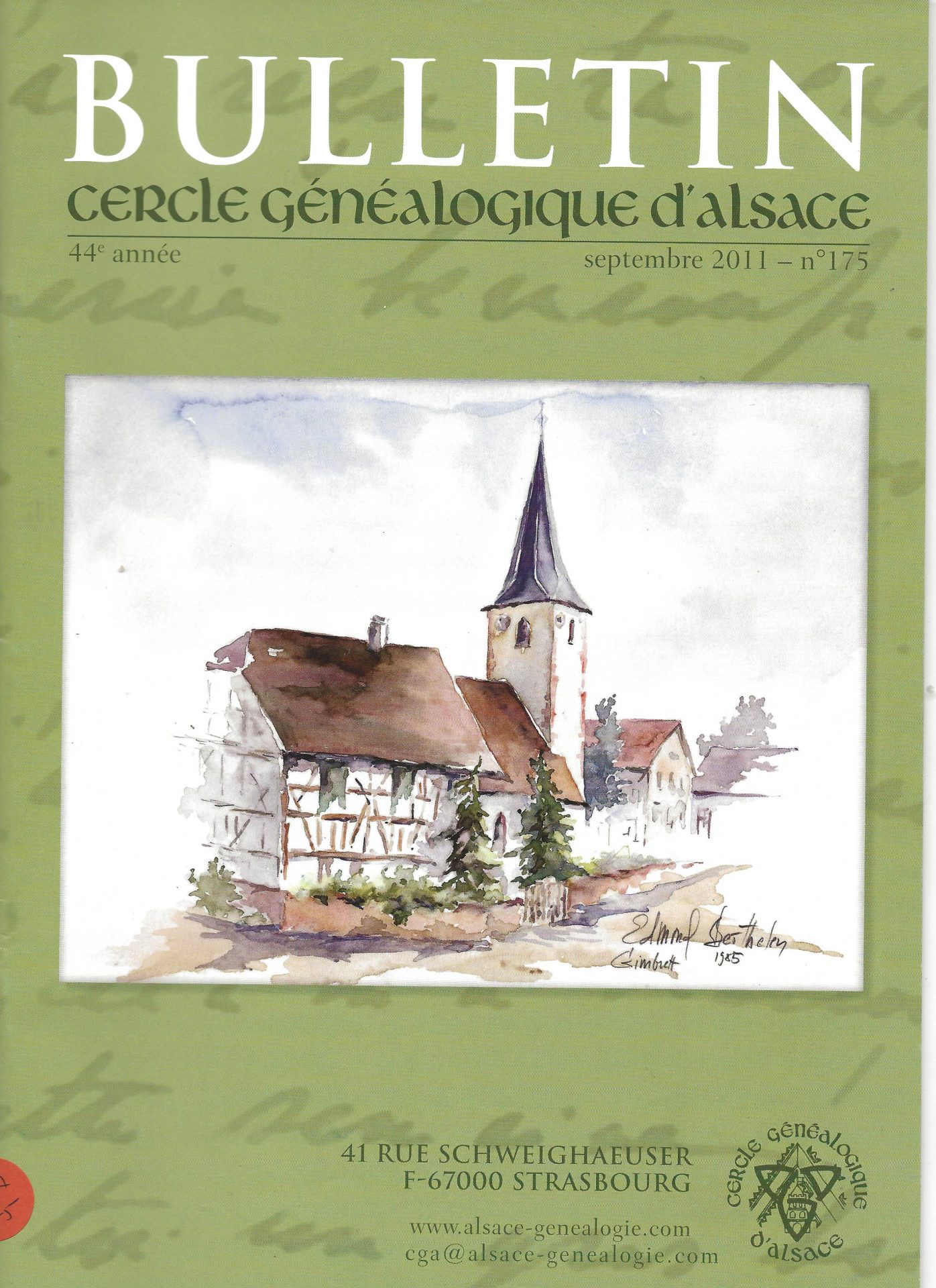 Bulletin du Cercle Généalogique d'Alsace