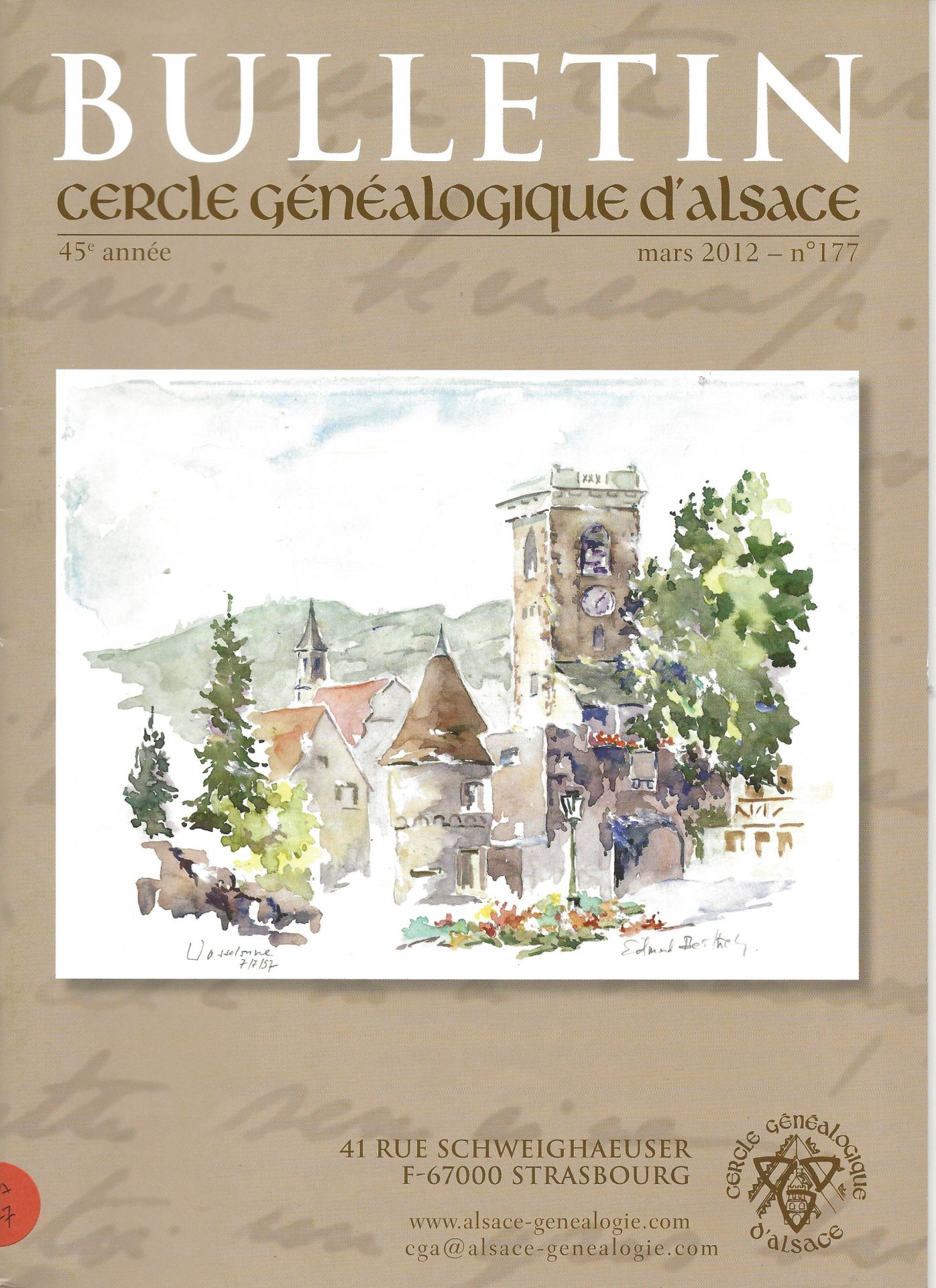 Bulletin du Cercle Généalogique d'Alsace