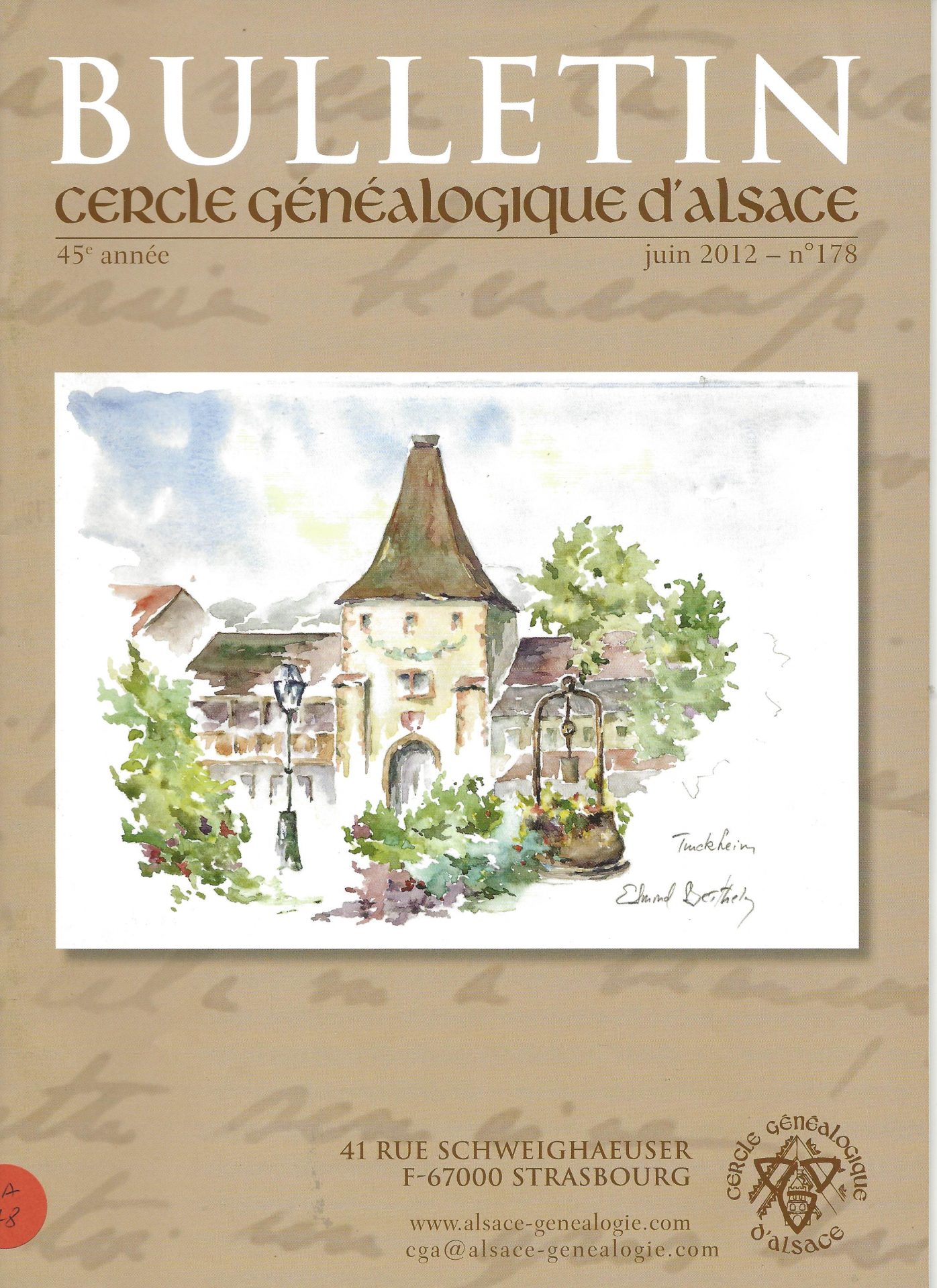 Bulletin du Cercle Généalogique d'Alsace