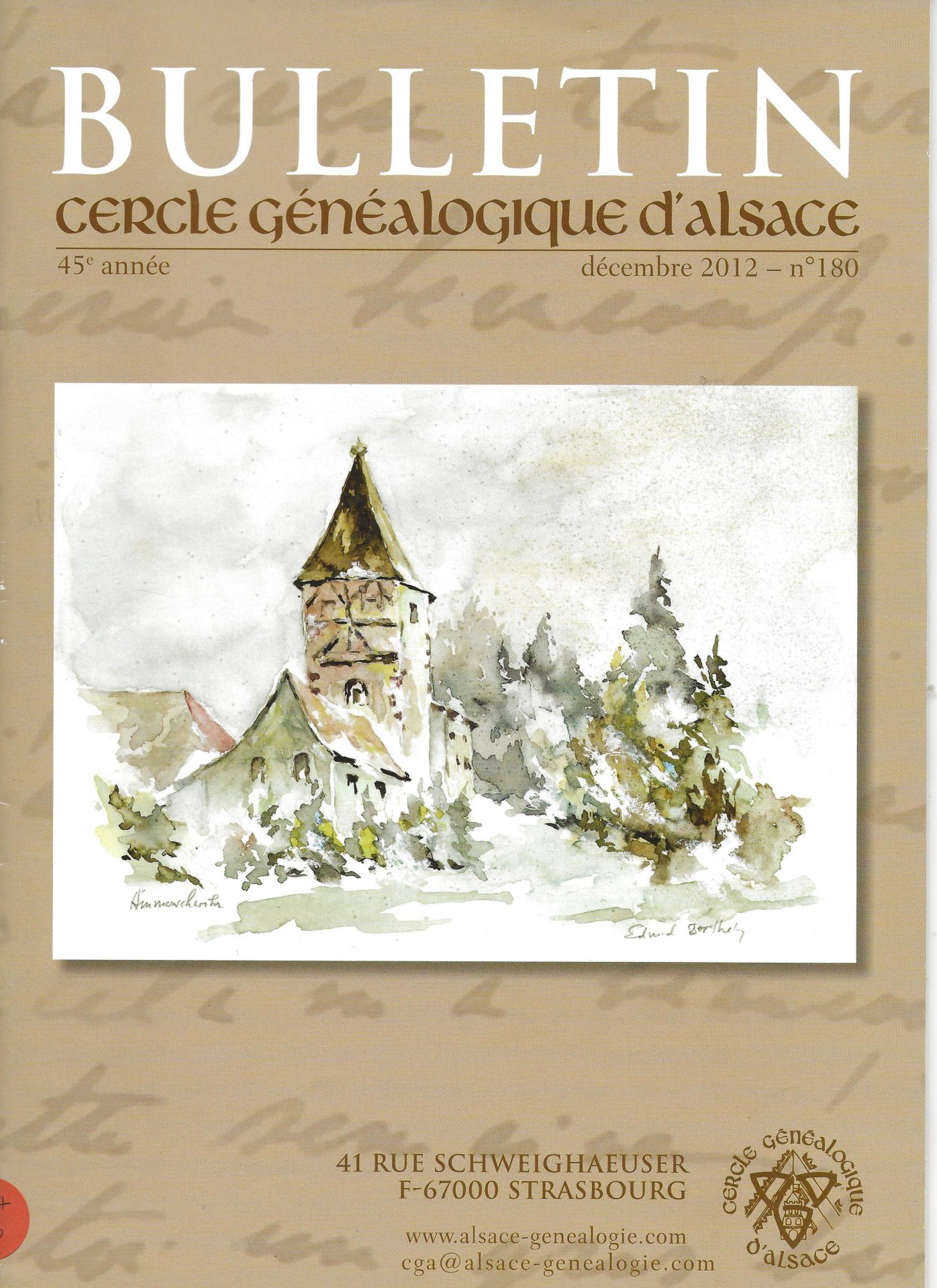 Bulletin du Cercle Généalogique d'Alsace