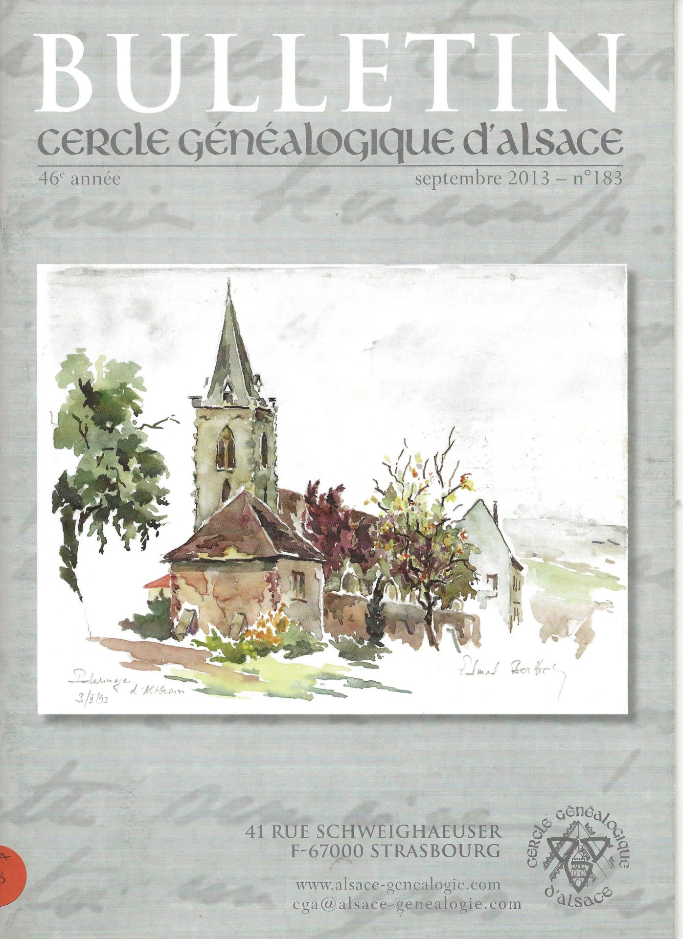 Bulletin du Cercle Généalogique d'Alsace