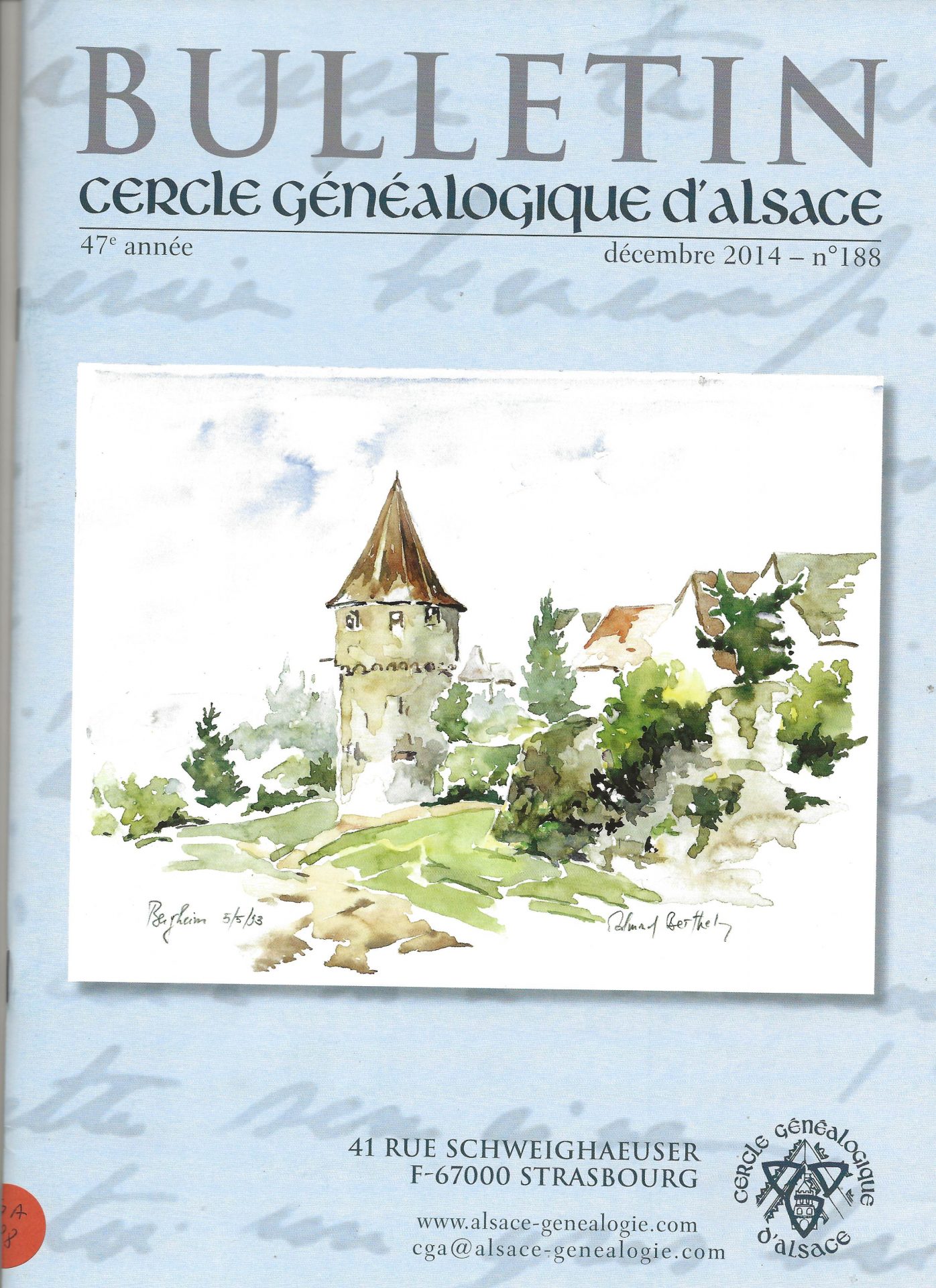 Bulletin du Cercle Généalogique d'Alsace