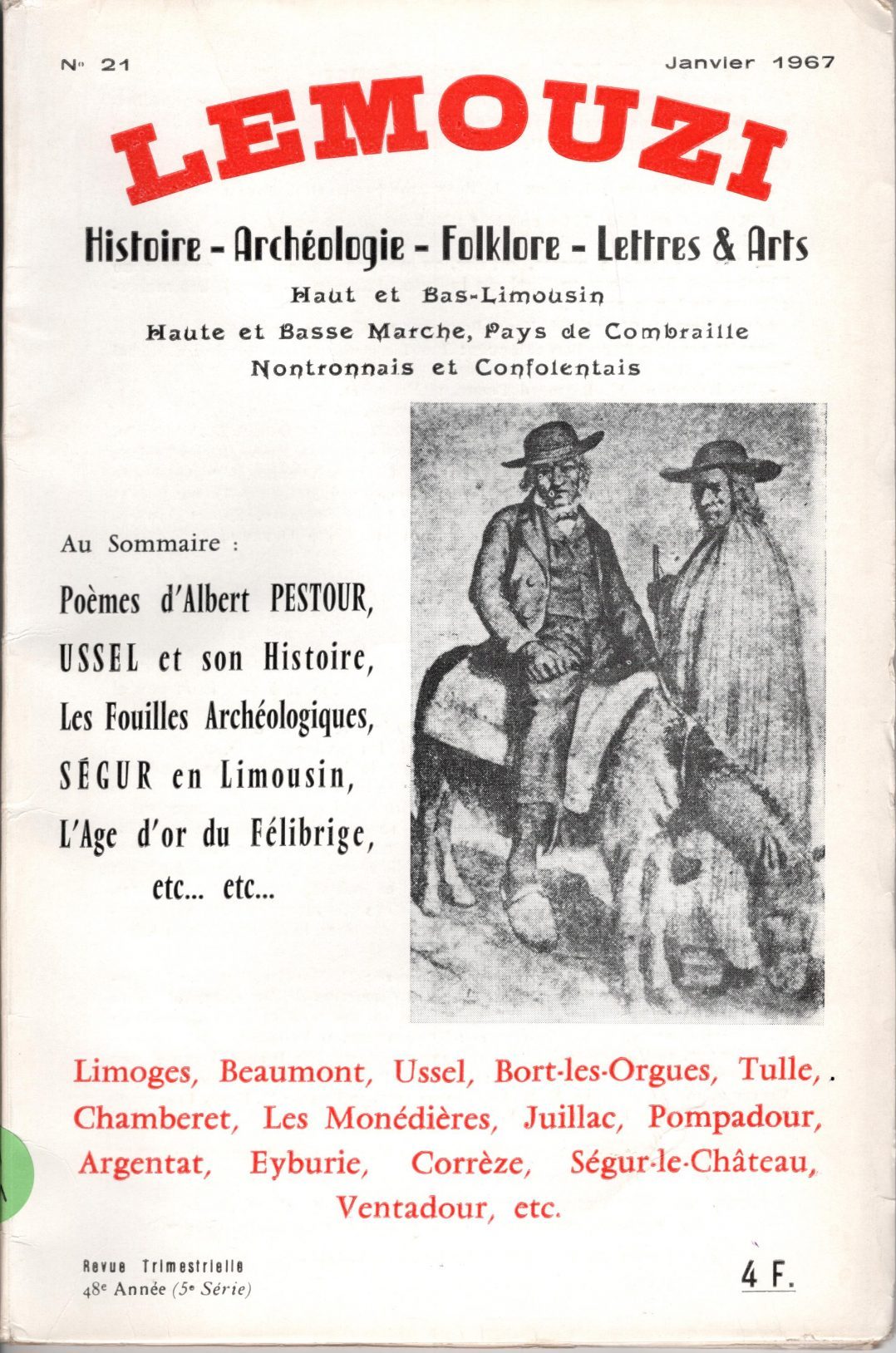 Lemouzi - Poèmes d'Albert Pestour - Ussel et son histoire -Ségur en Limousin