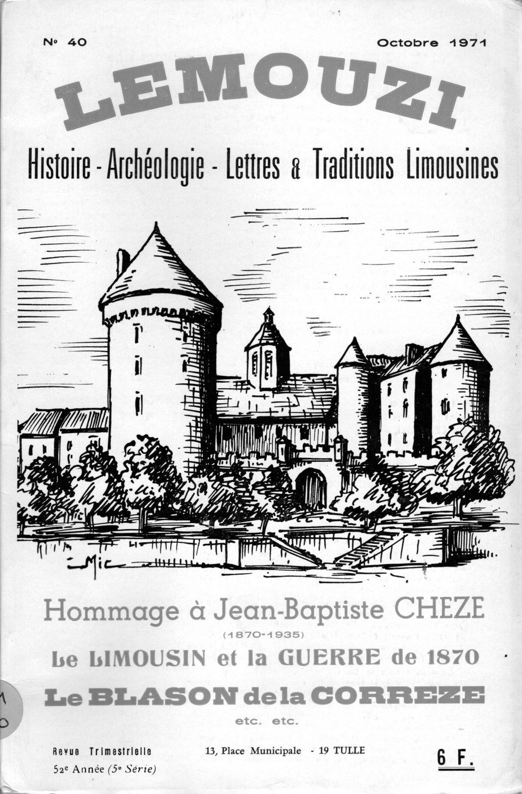 Lemouzi - Hommage à Jean-Baptiste Chèze (1870-1935) - Le Limousin et la guerre de 1870 - Le blason de la Corrèze