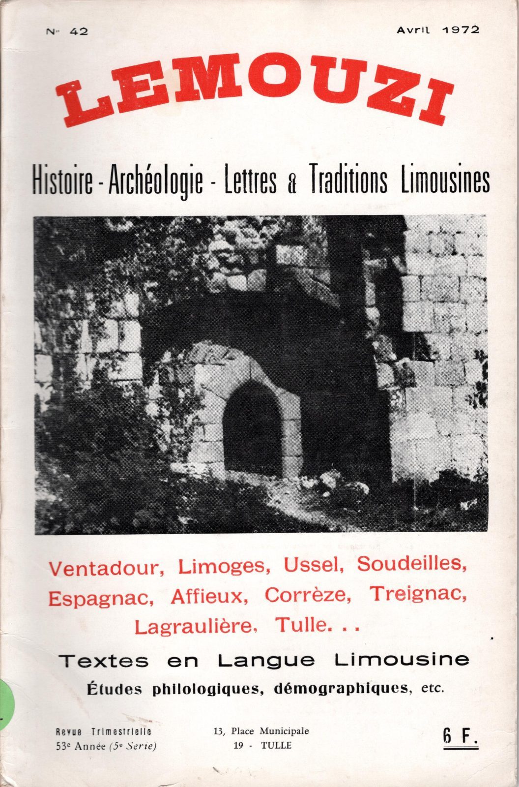 Lemouzi - Textes en langue limousine - Etudes Philologiques, démographiques