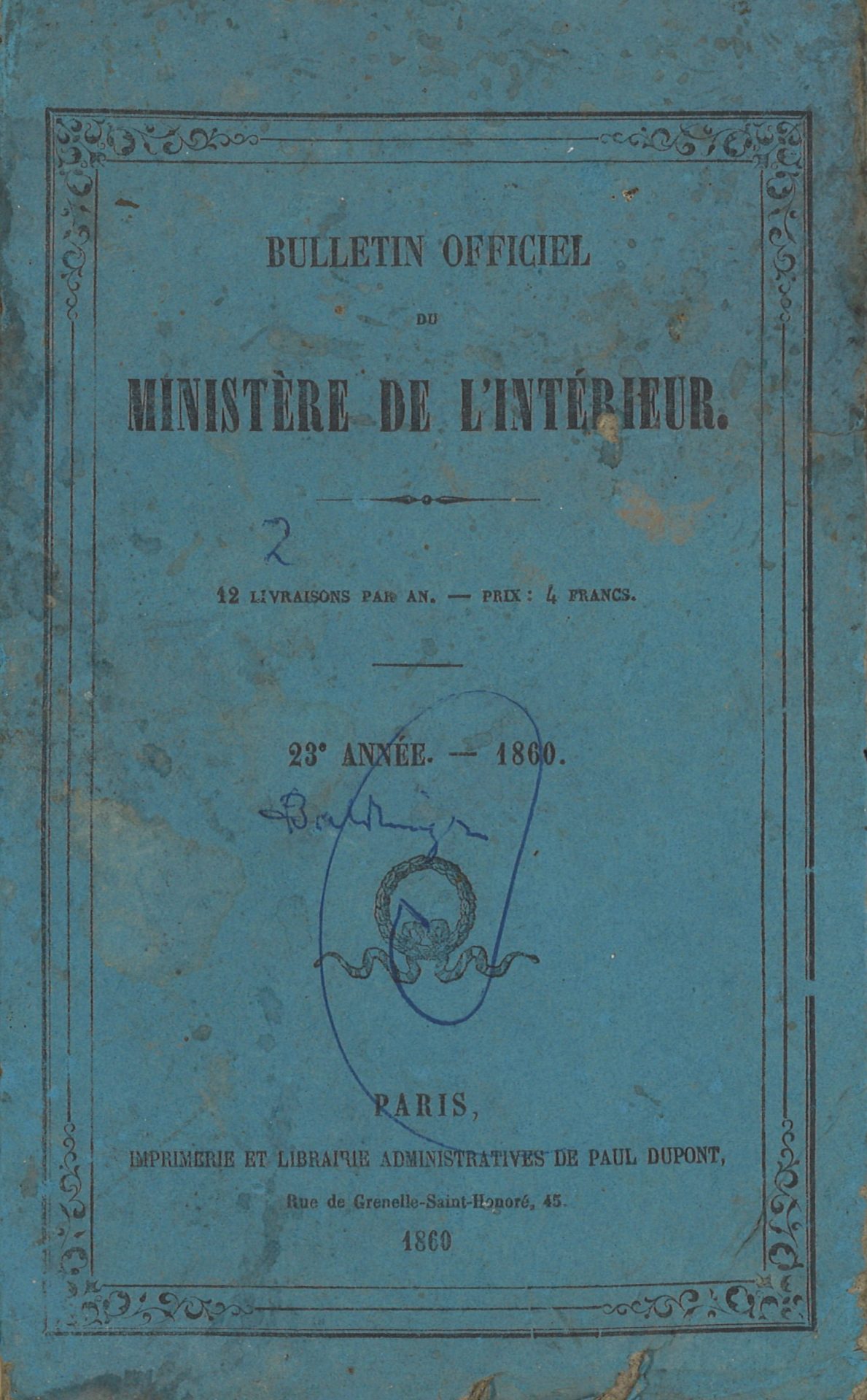 Bulletin Officiel du Ministère de l'Intérieur