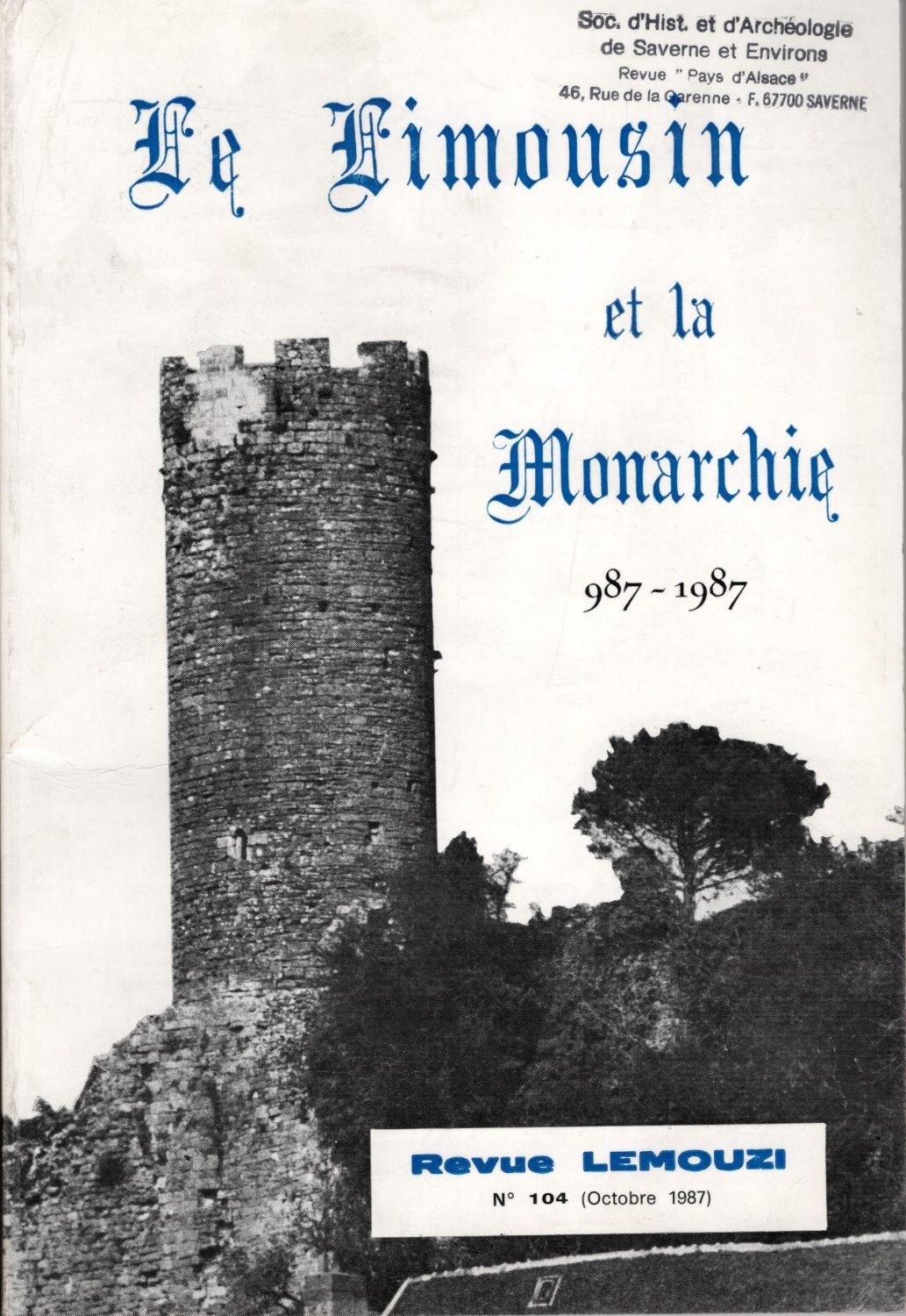 Lemouzi - Le Limousin et la monarchie 987-1987