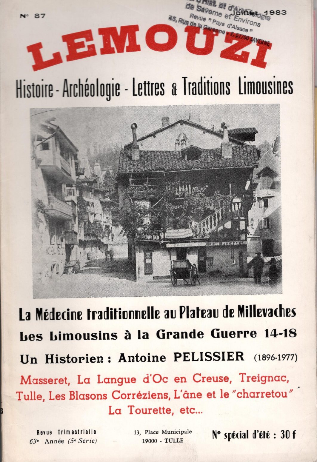 Lemouzi - La médecine traditionnelle au Plateau de Millevaches - Les Limousins à la Grande Guerre 14-18