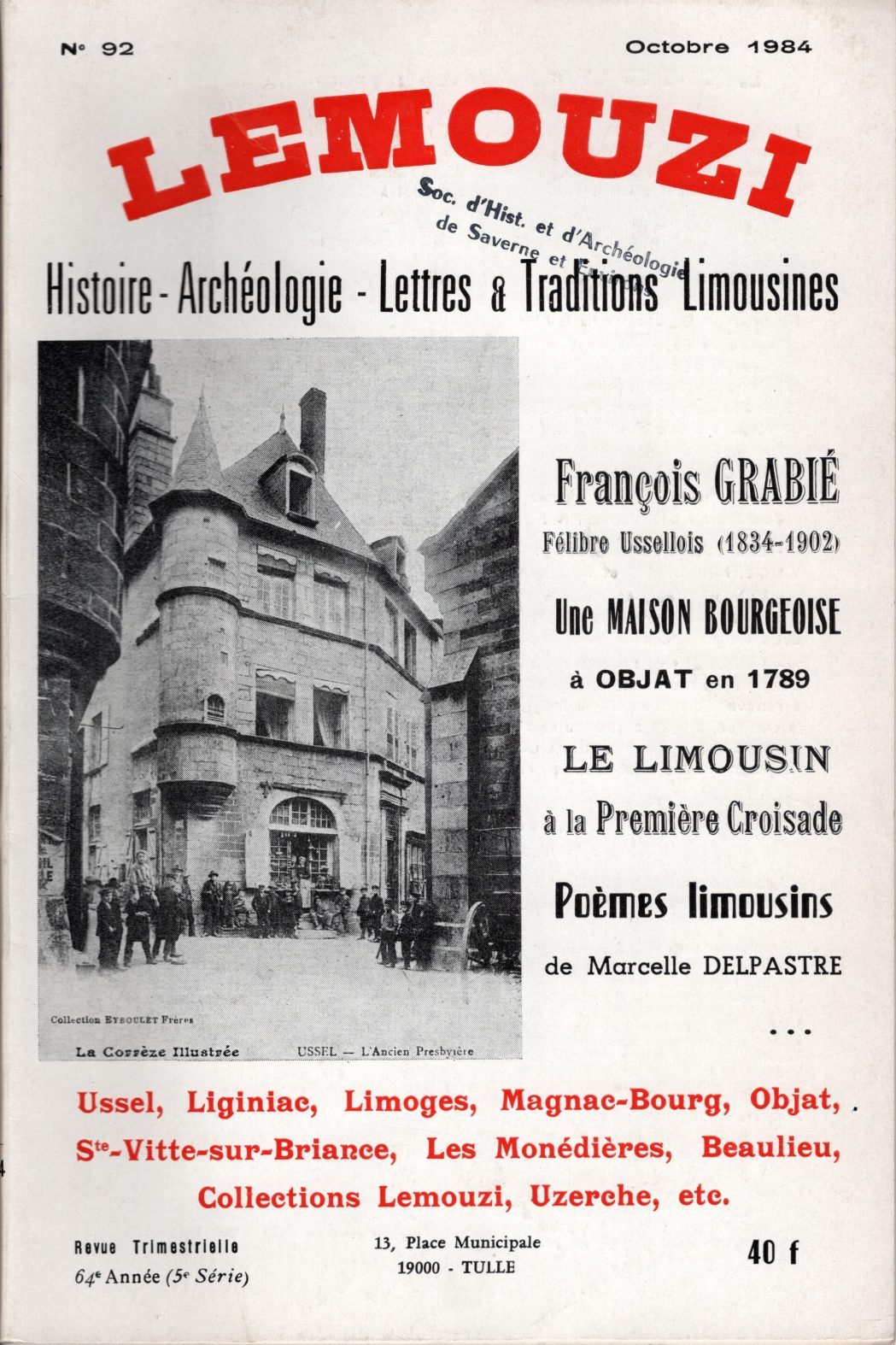 Lemouzi - François Grabié, félibre ussellois (1834-1902)