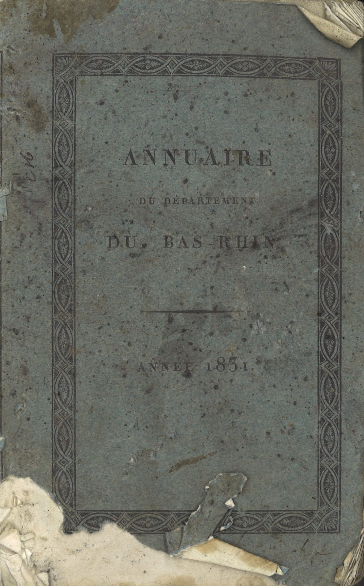 Annuaire du département du Bas-Rhin - année 1831