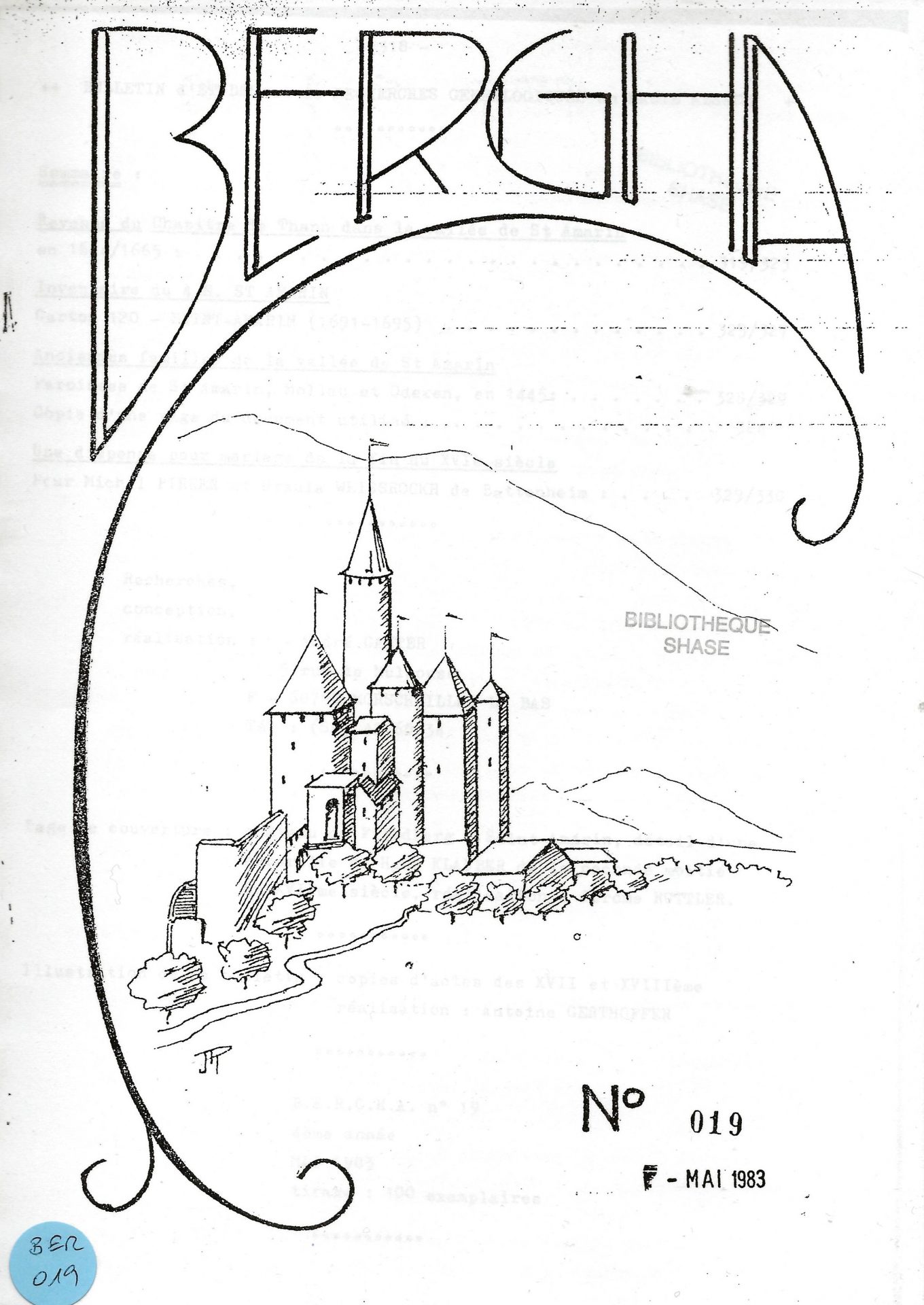 Bergha - Bulletin d'études et de recherches généalogiques en Haute-Alsace
