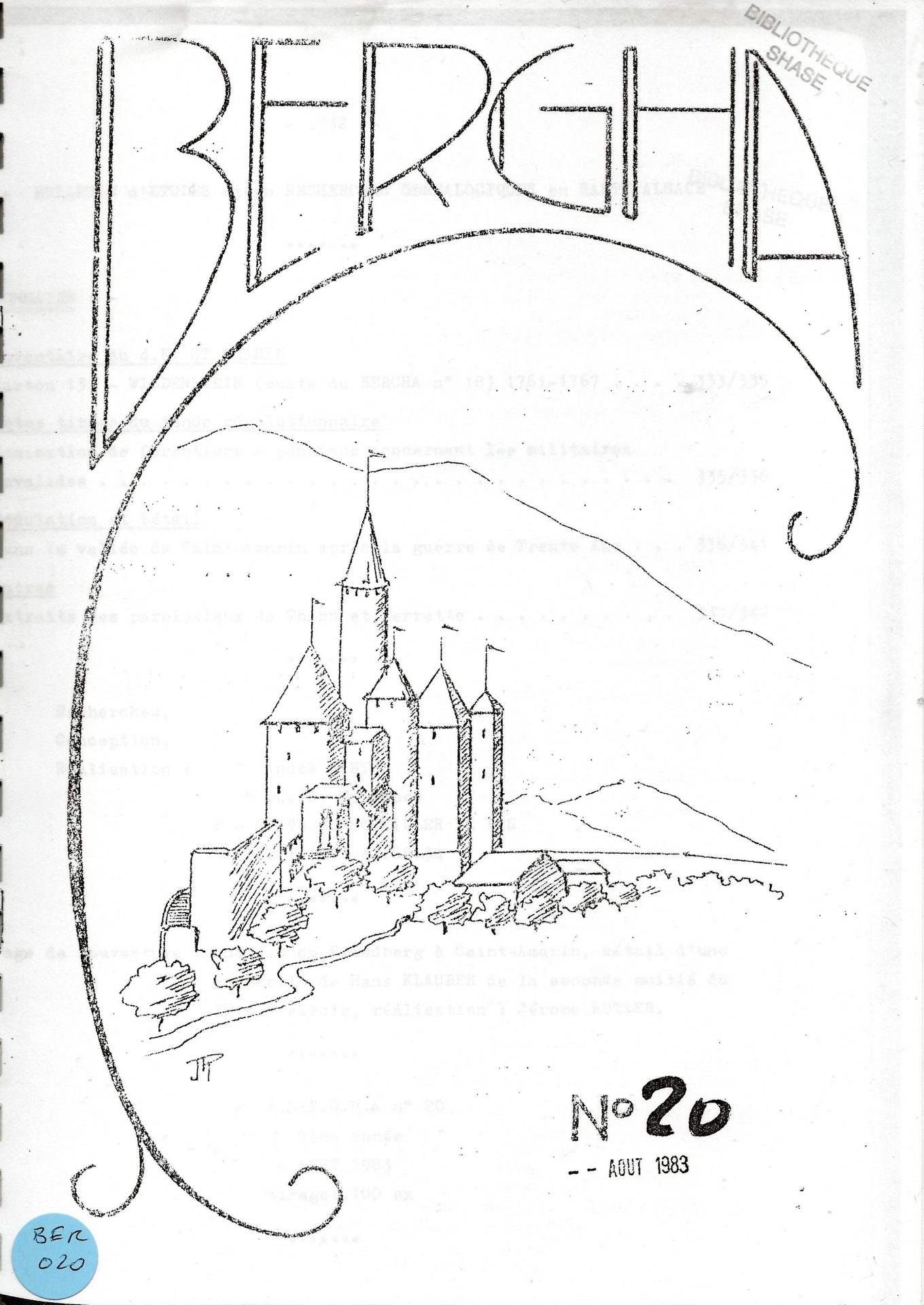 Bergha - Bulletin d'études et de recherches généalogiques en Haute-Alsace