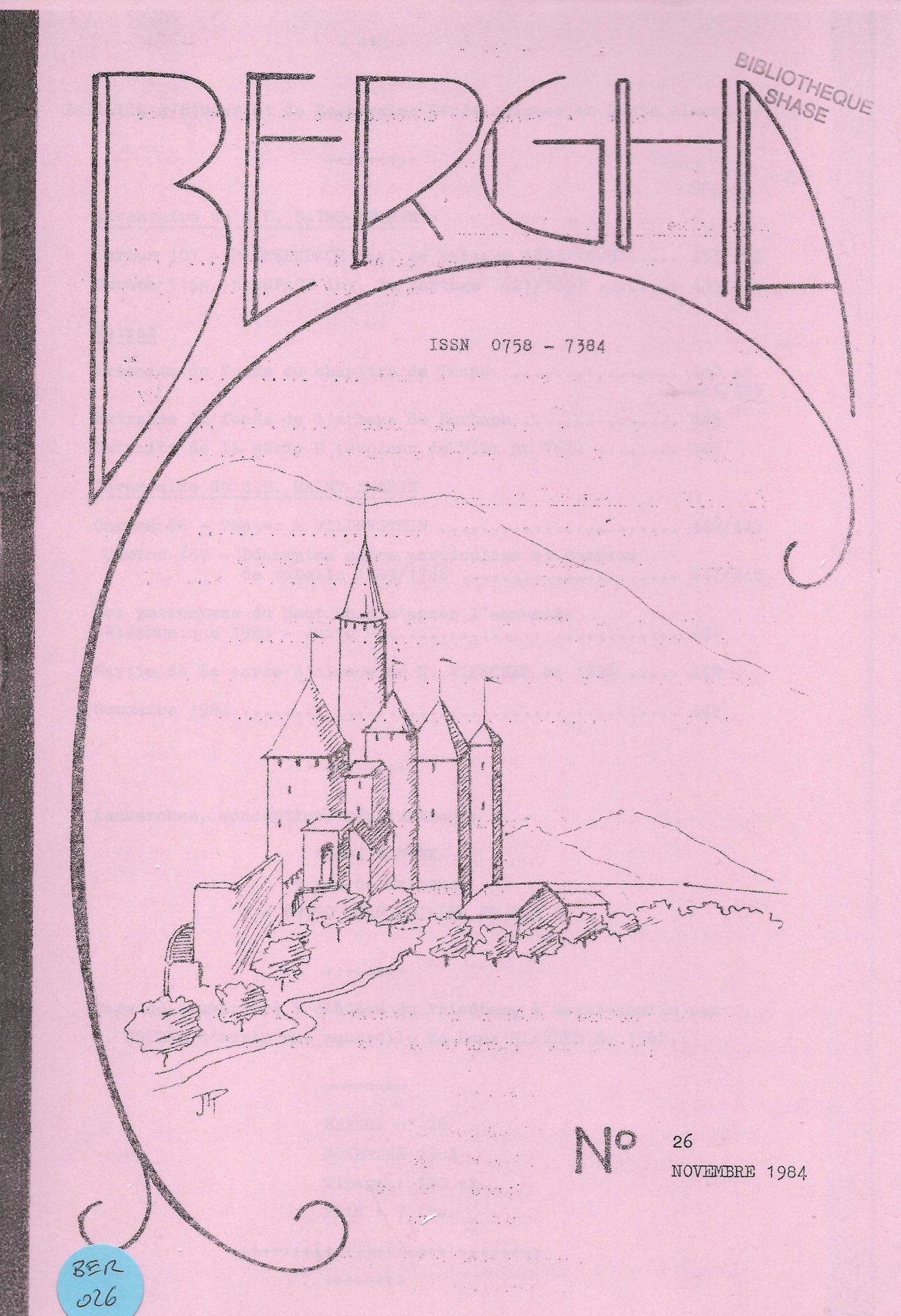 Bergha - Bulletin d'études et de recherches généalogiques en Haute-Alsace