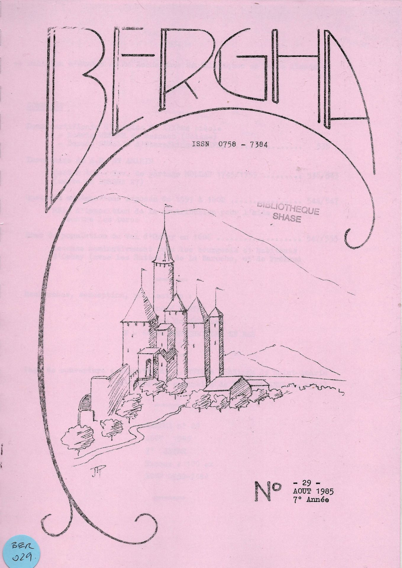 Bergha - Bulletin d'études et de recherches généalogiques en Haute-Alsace