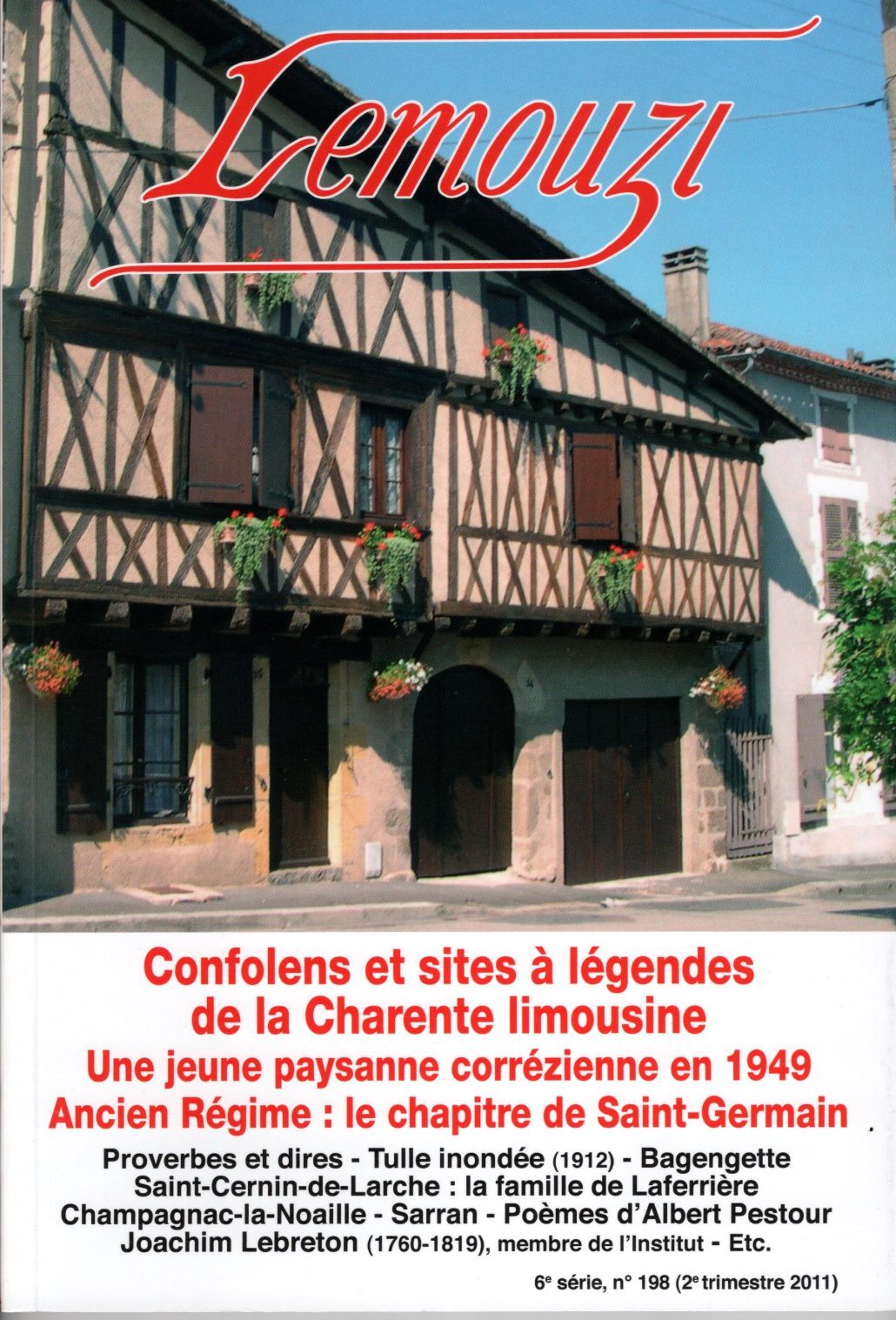 Lemouzi - Confolens et sites à légendes de la Charente limousine - Une jeune paysanne corrézienne en 1949 - Ancien Régime : le chapitre de Saint-Germain