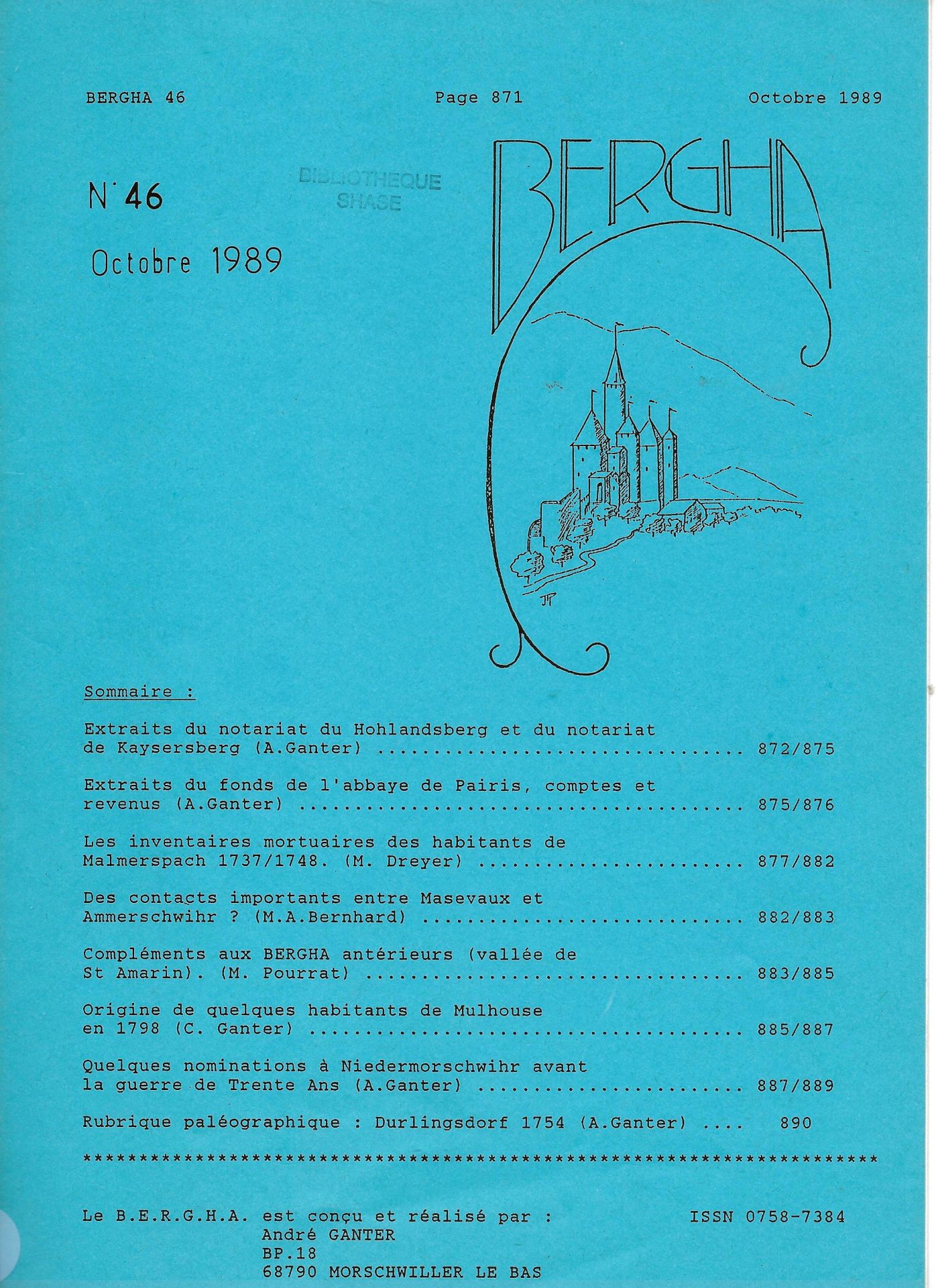 Bergha - Bulletin d'études et de recherches généalogiques en Haute-Alsace