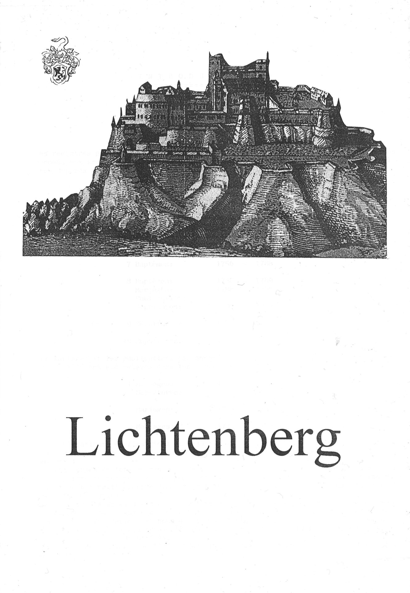 Lichtenberg - Actes de baptêmes 1725-1789 - Actes de mariages 1722-1789 - Actes de Sépultures 1746-1789 - Publications de mariages 1725-1789 - Actes d'abjurations - Confirmations