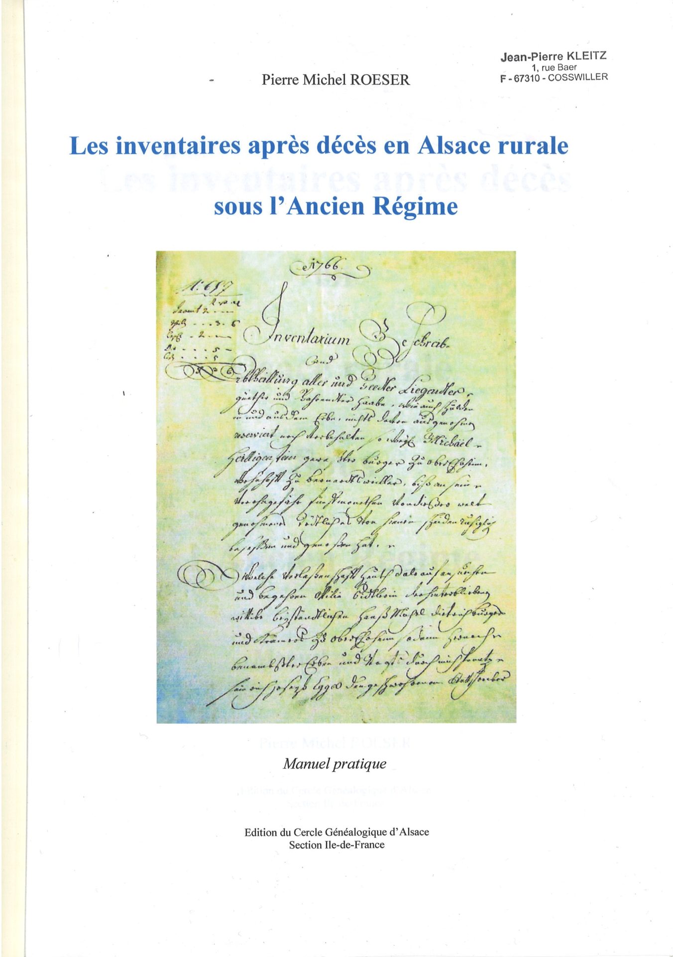 Les inventaires après décès en Alsace rurale sous l'Ancien Régime