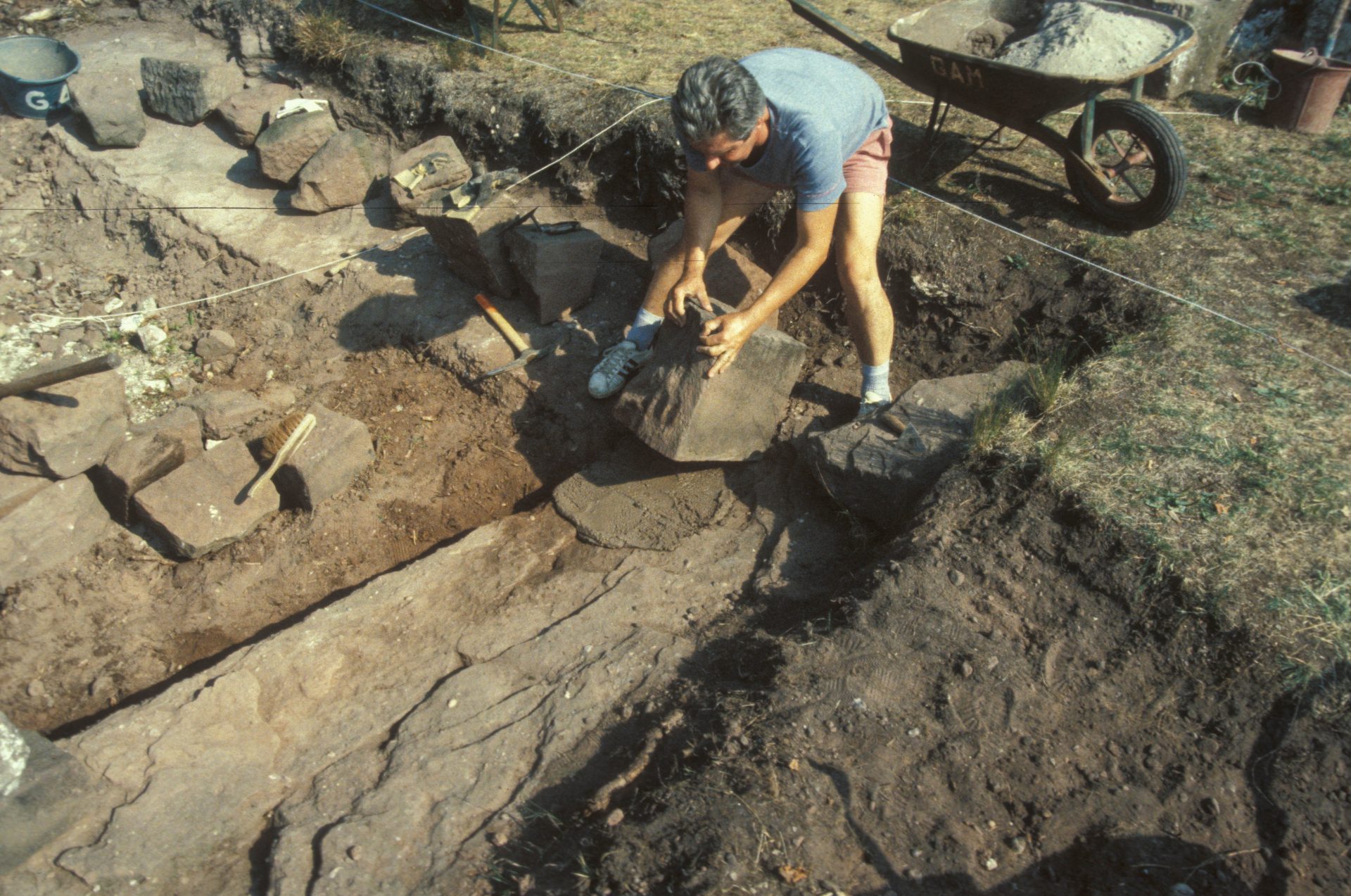 Diapositive - Daubenschlag-Warthenberg - 1988 - 03 - Travaux de consolidation