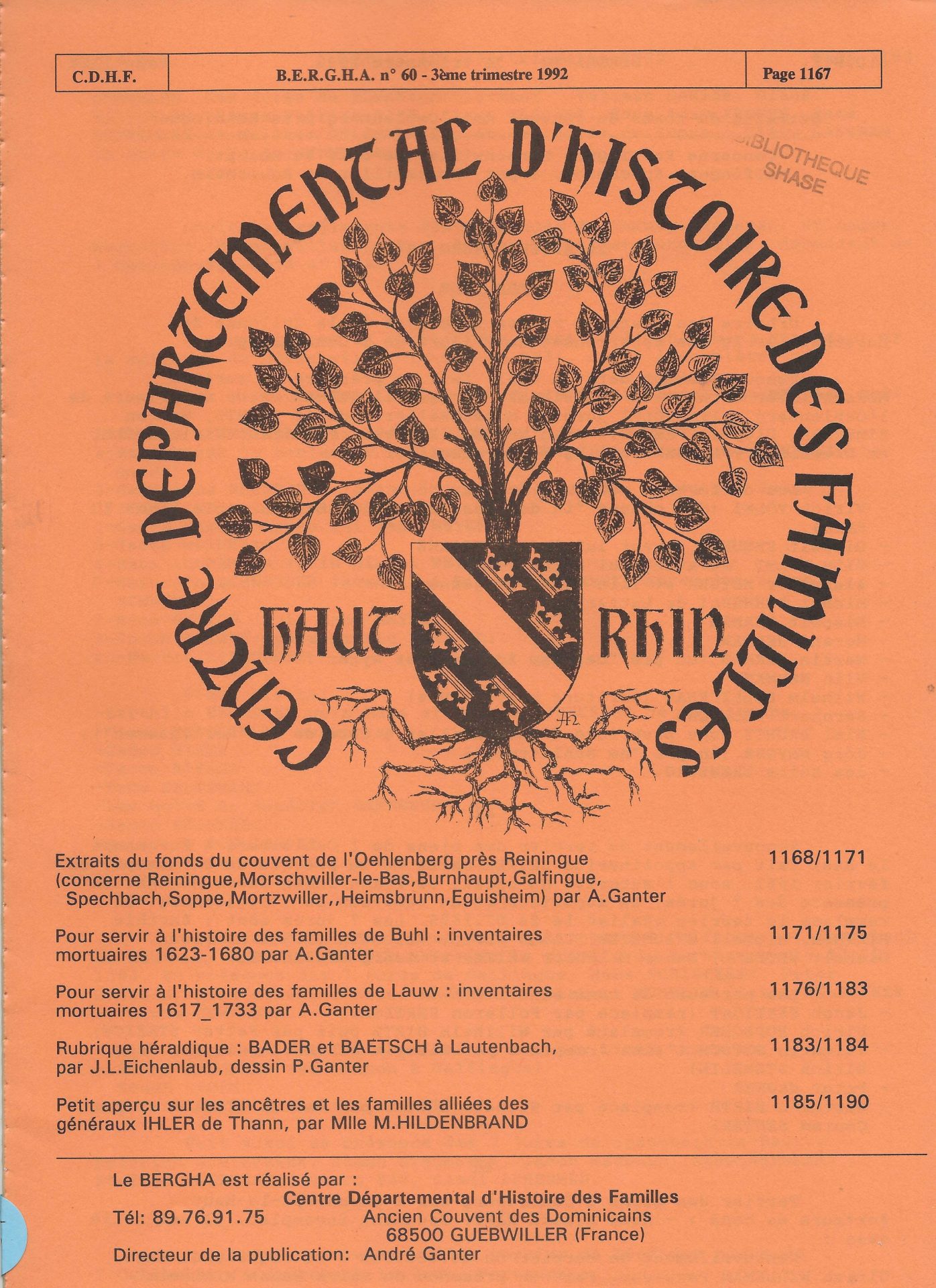 Bergha - Bulletin d'études et de recherches généalogiques en Haute-Alsace