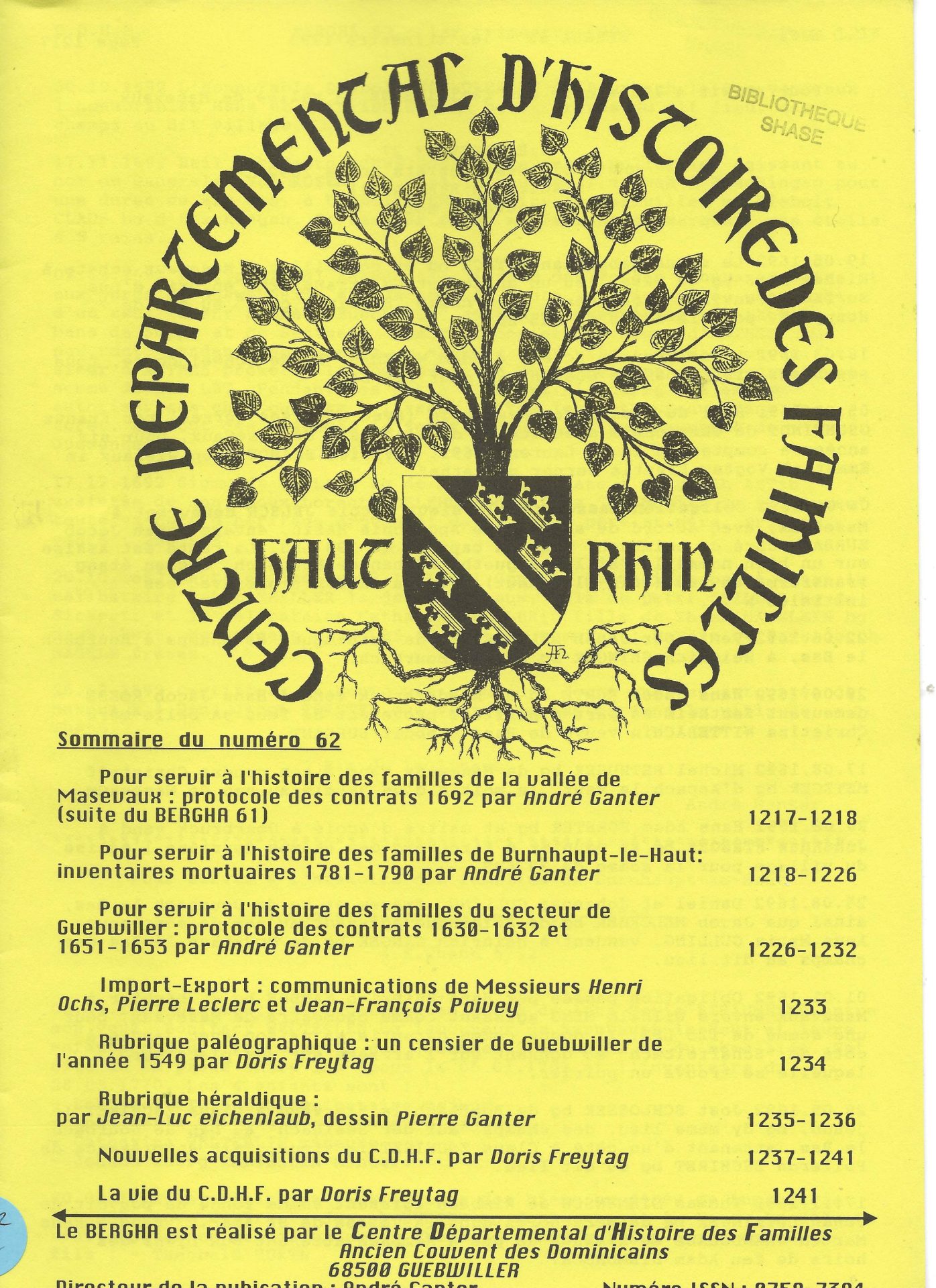 Bergha - Bulletin d'études et de recherches généalogiques en Haute-Alsace